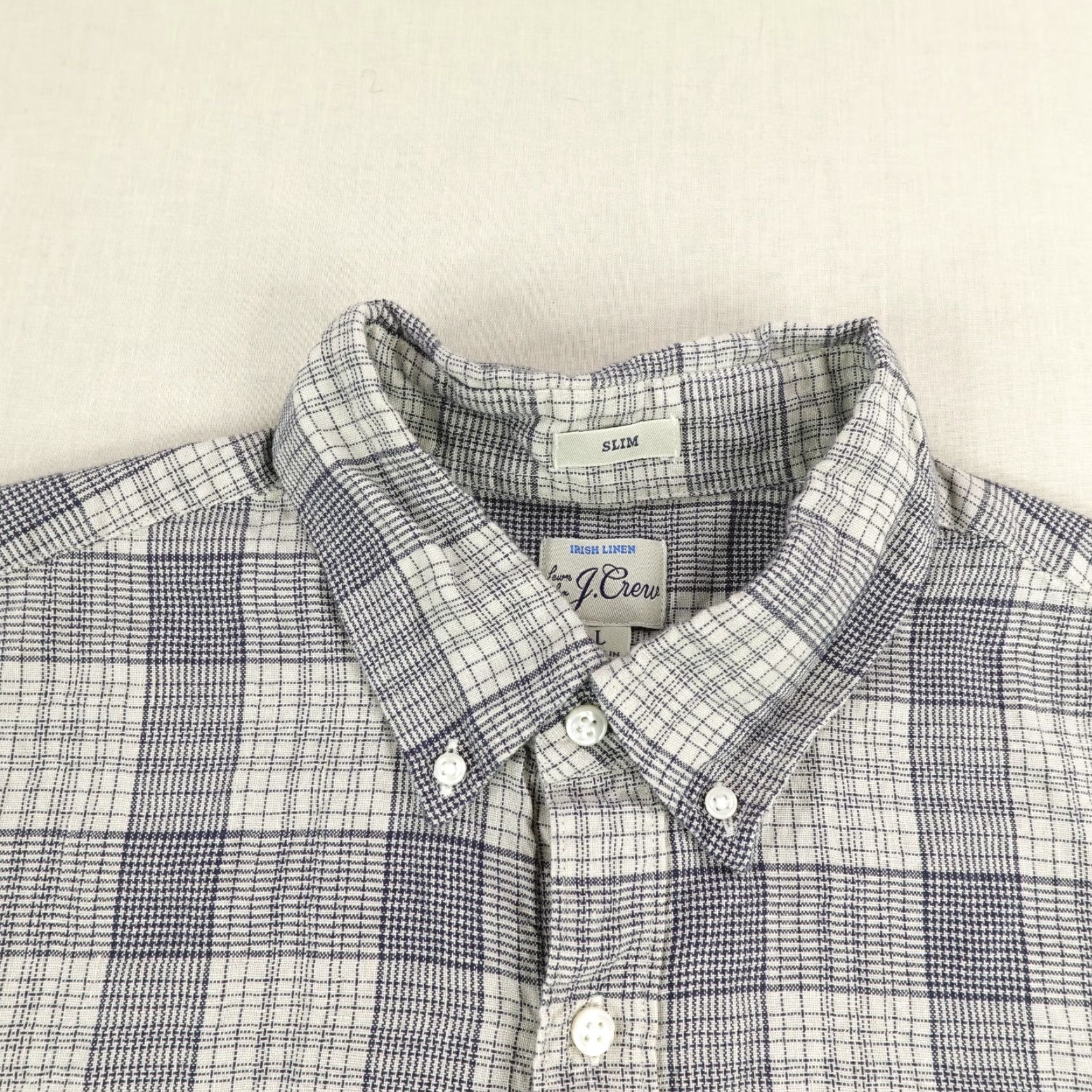 J.Crew J.CREW Shirt Mens Large Blue Gray Plaid Button-Up Linen Shirts Casual Outdoor Button-Down Pockets N/A Size US L / EU 52-54 / 3 - 2 Thumbnail
