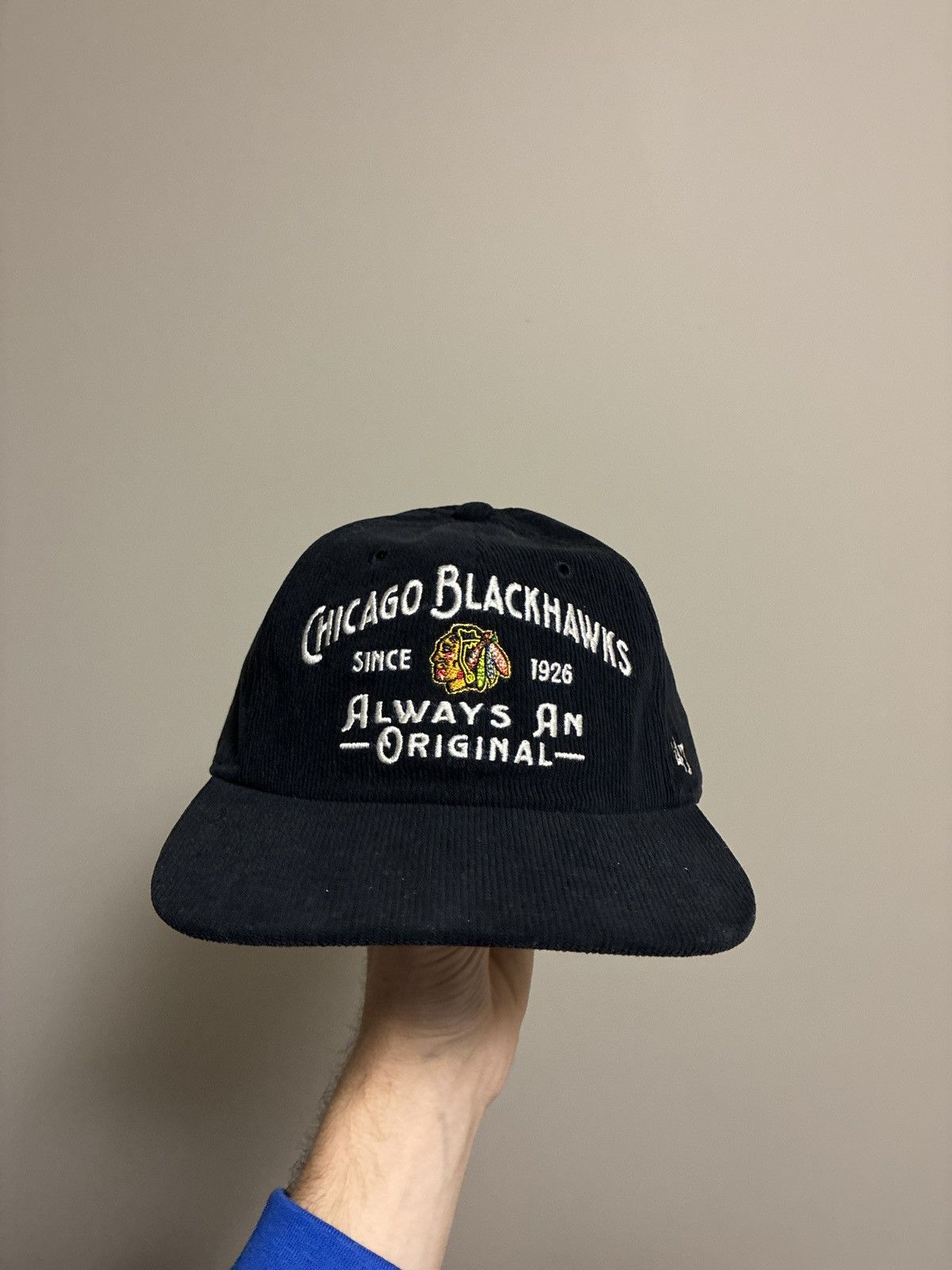 Other Vintage corduroy blackhawks hat Size ONE SIZE - 1 Thumbnail