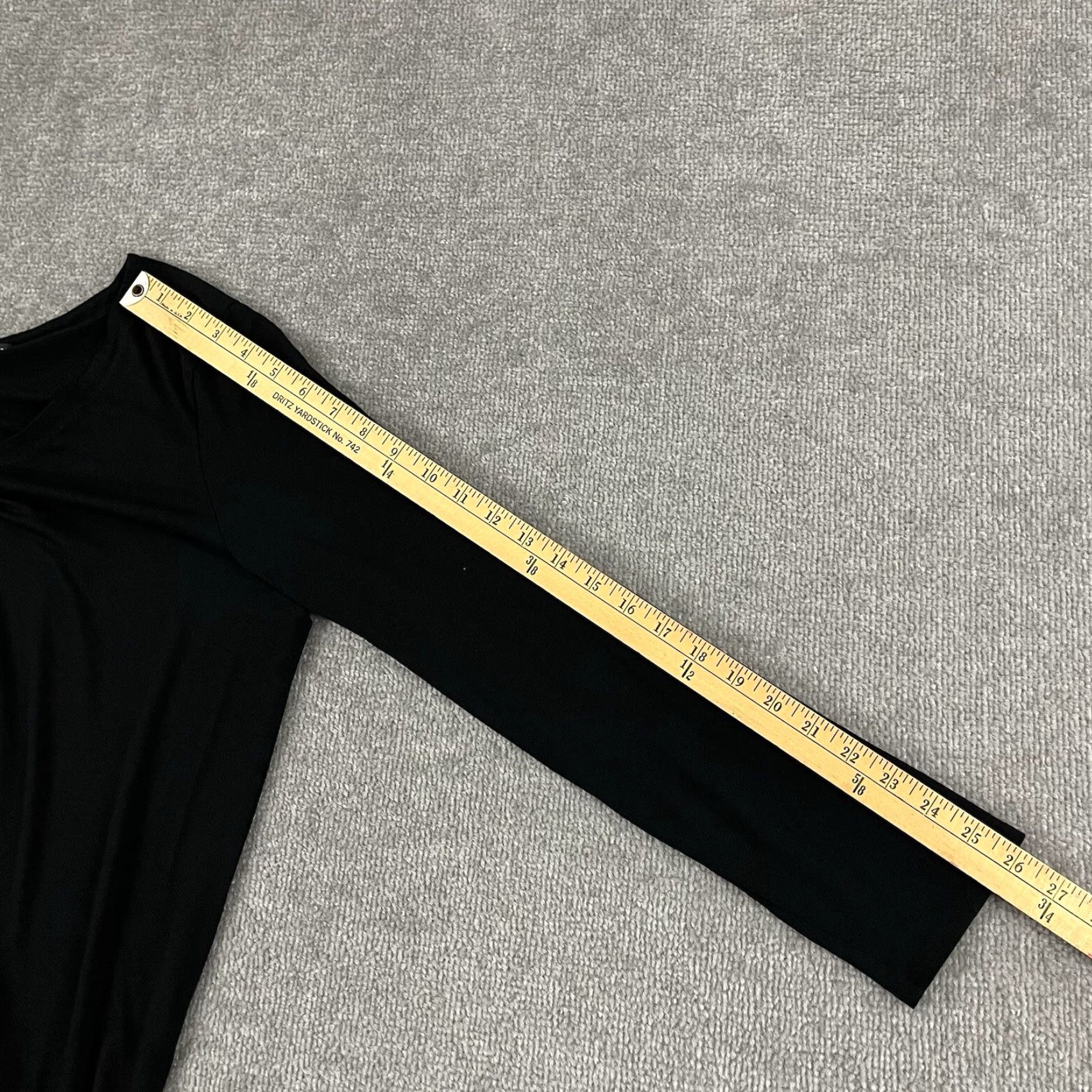 Eileen Fisher VINTAGE EILEEN FISHER Blouse Womens M/L Black Asymmetrical Tunic Top Rayon Stretch L/S Size M / US 6-8 / IT 42-44 - 6 Thumbnail