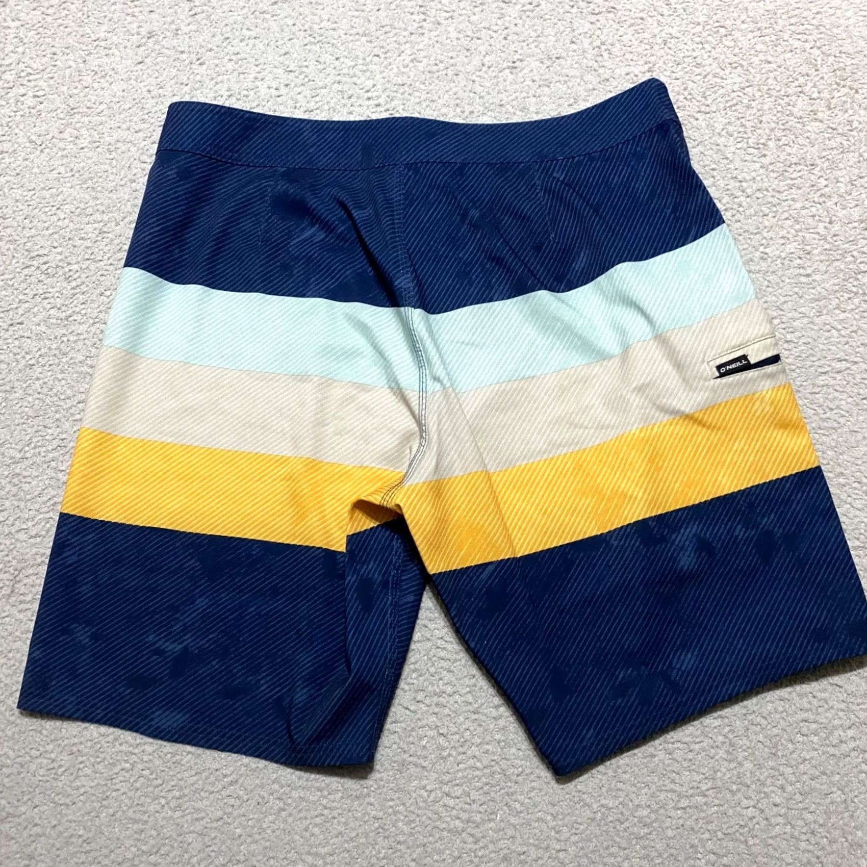 O'Neill O'Neill Mens Board Shorts Multicolor Striped 34 Bermuda Inseam 9" Quick Dry Pockets Logo Zip Mens Size US 34 / EU 50 - 2 Thumbnail