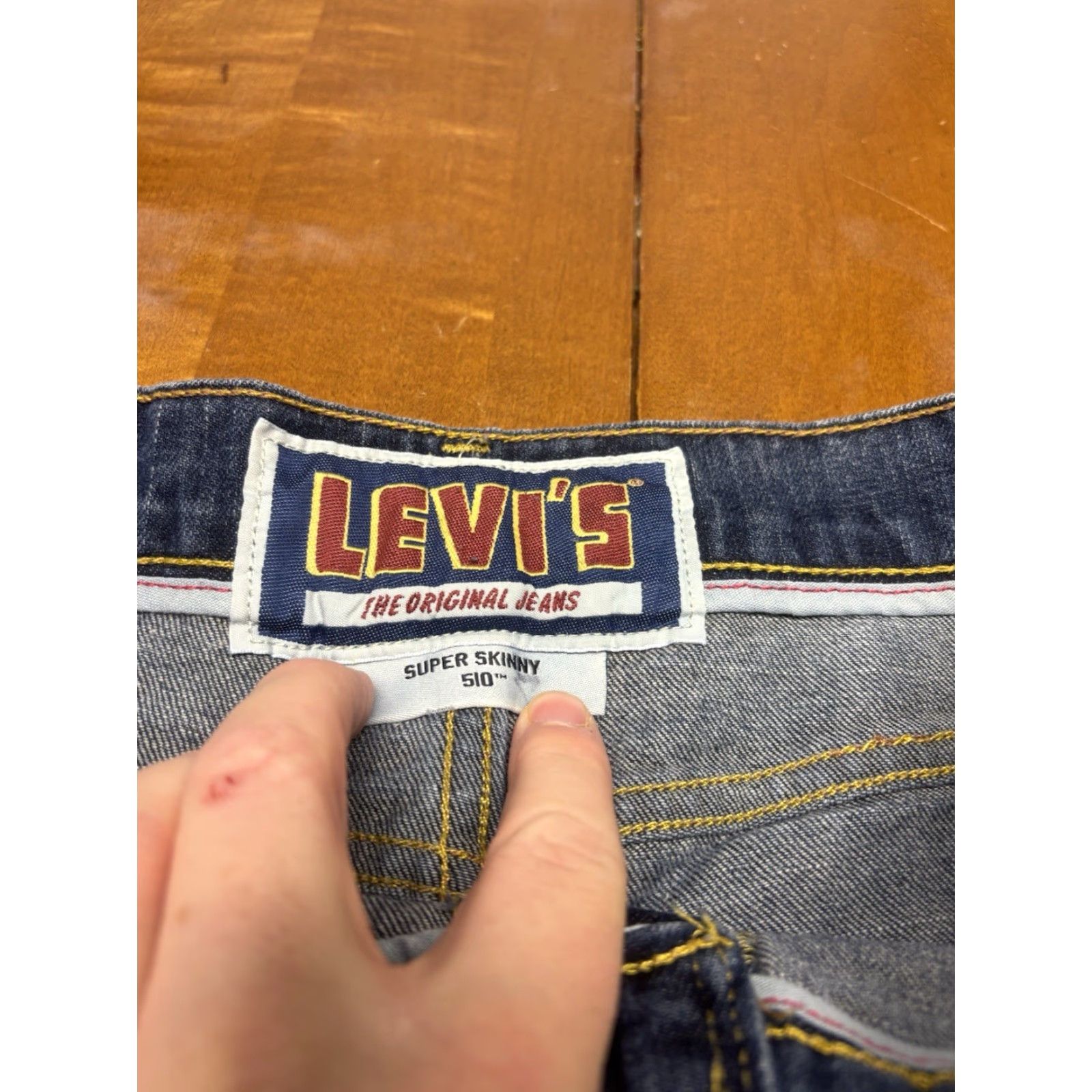 Levi's VINTAGE? No. Levi's Jeans Mens 34x32 Blue 510 Super Skinny Mid Rise Dark Wash Stretch Denim Shirt Jeans? Size US 34 / EU 50 - 2 Thumbnail