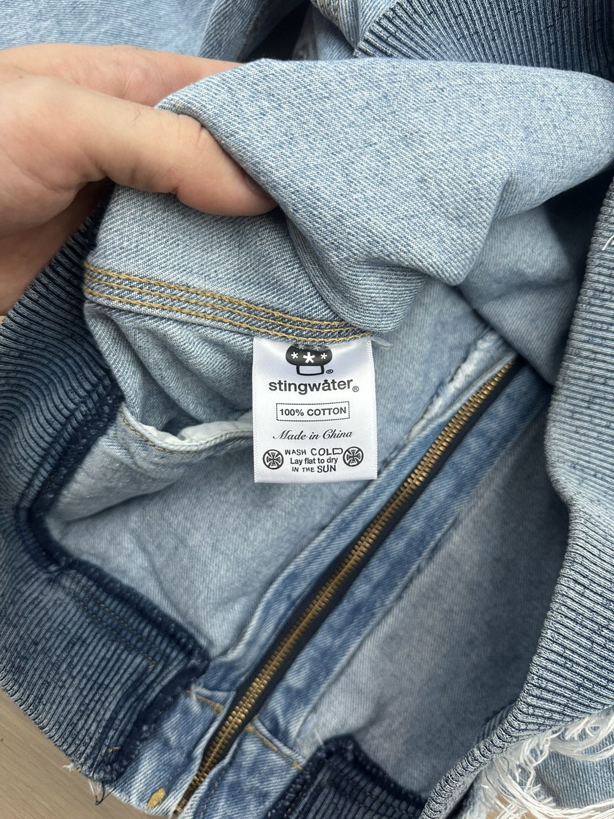 Stingwater tribal denim hooded jacket