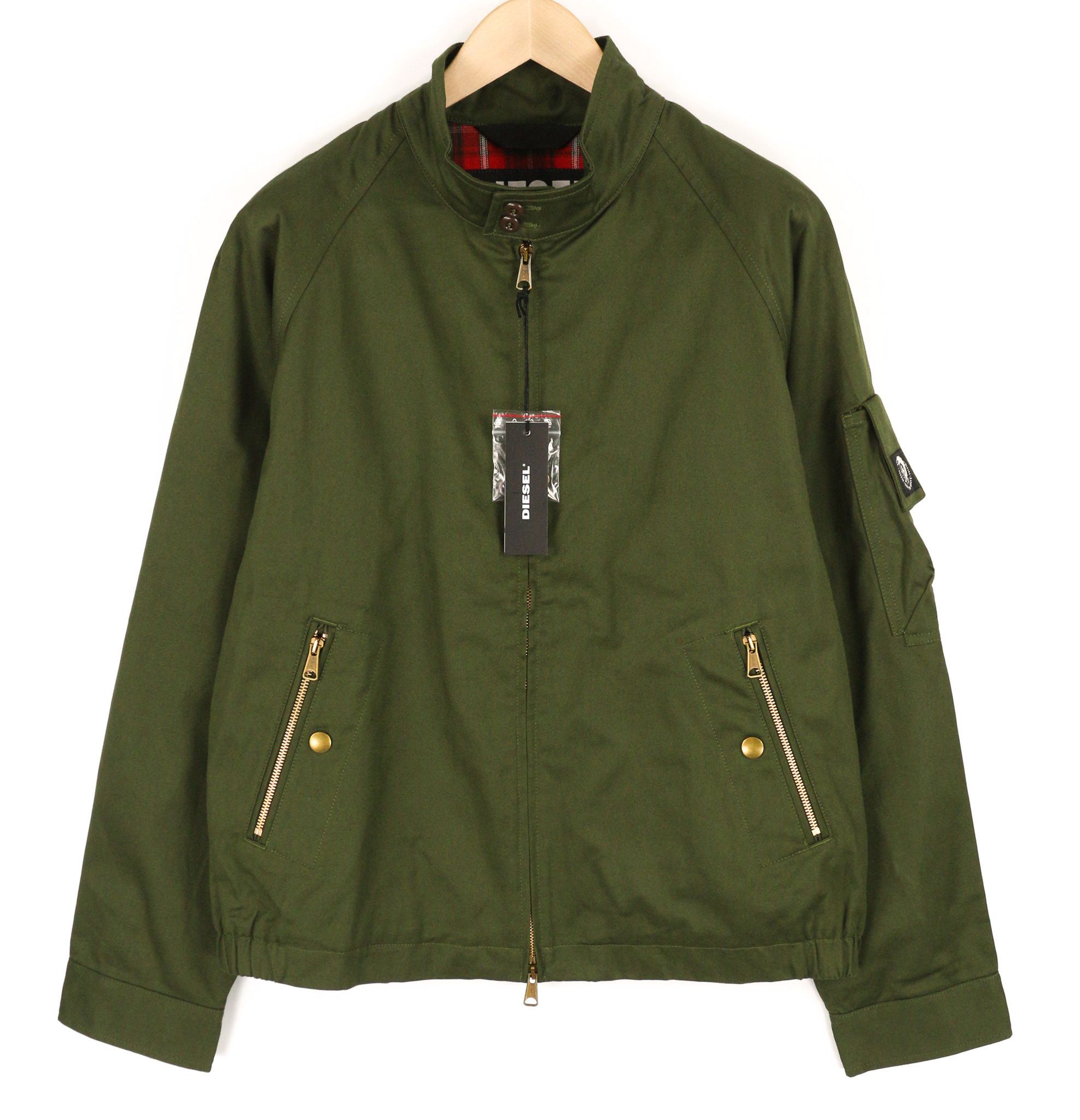 Diesel J-HARRY L Green Band Neck Plaid Lined Jacket 40029 Size US L / EU 52-54 / 3 - 1 Thumbnail