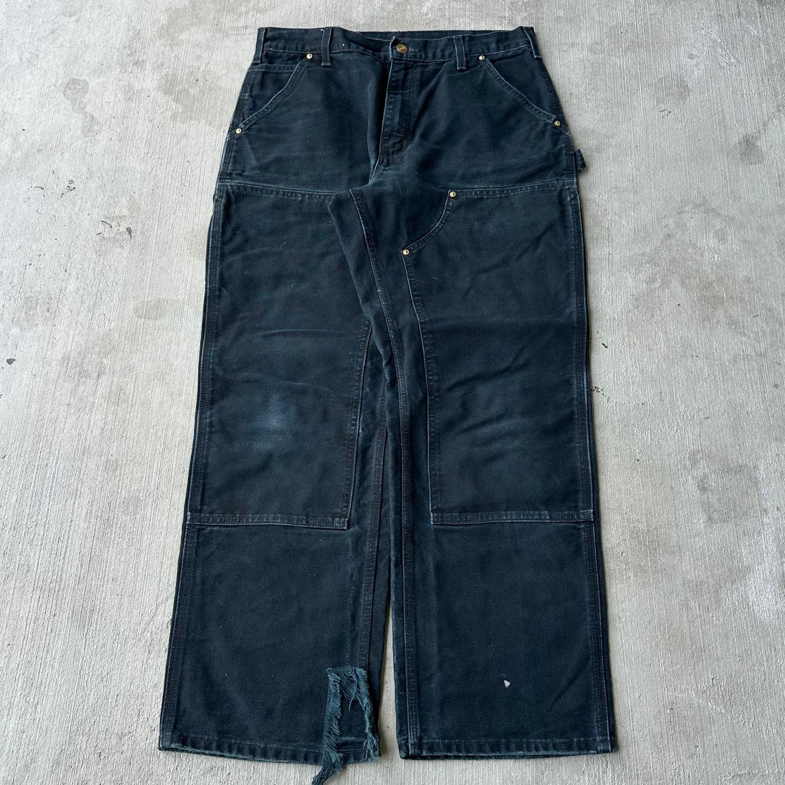Carhartt × Vintage Carhartt black double knee work wear carpenter pants Size US 33 - 1 Thumbnail