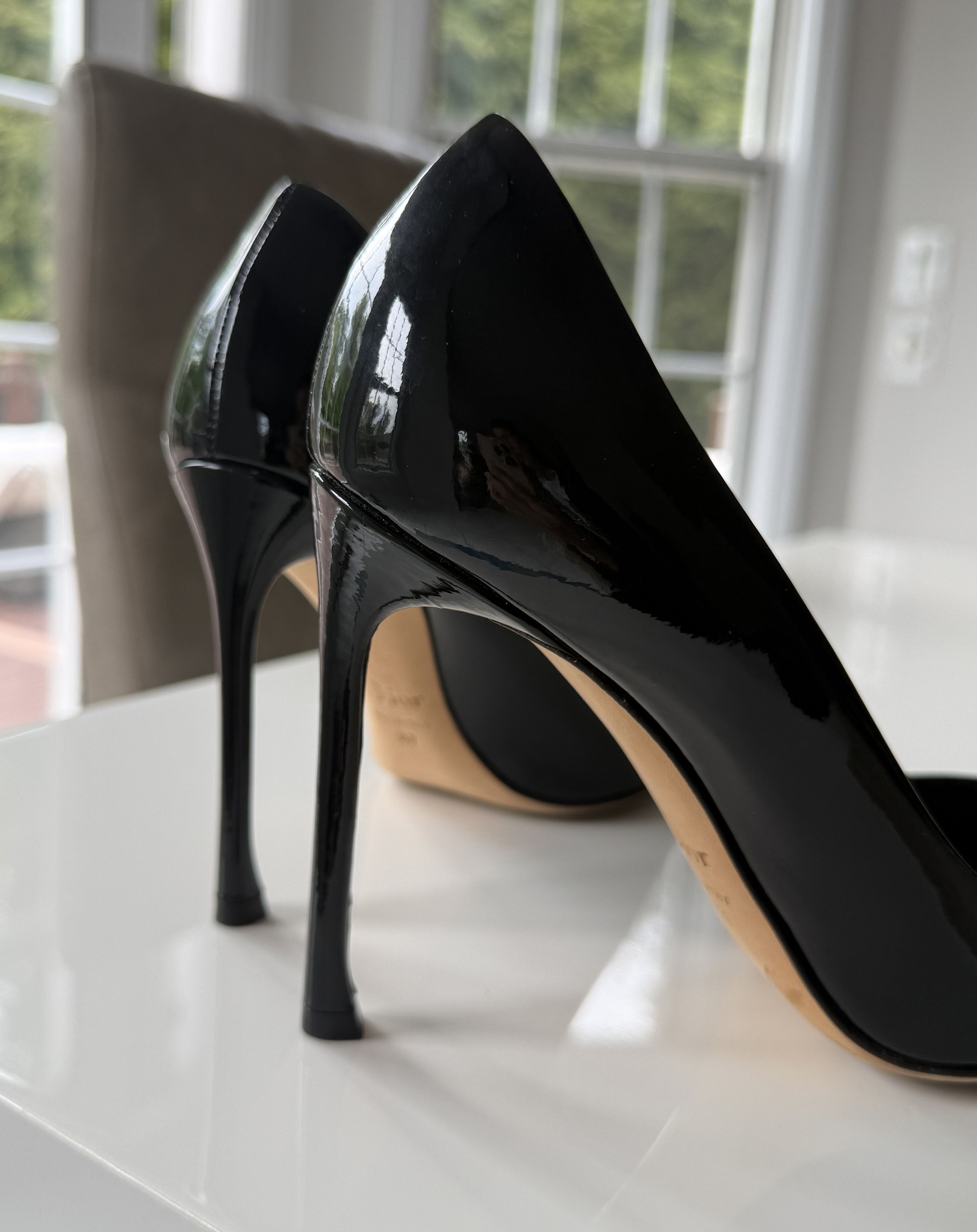 Dior Christian Dior Black Patent Leather Pointed-Toe Pumps 37(IT) Size US 7 / IT 37 - 4 Thumbnail