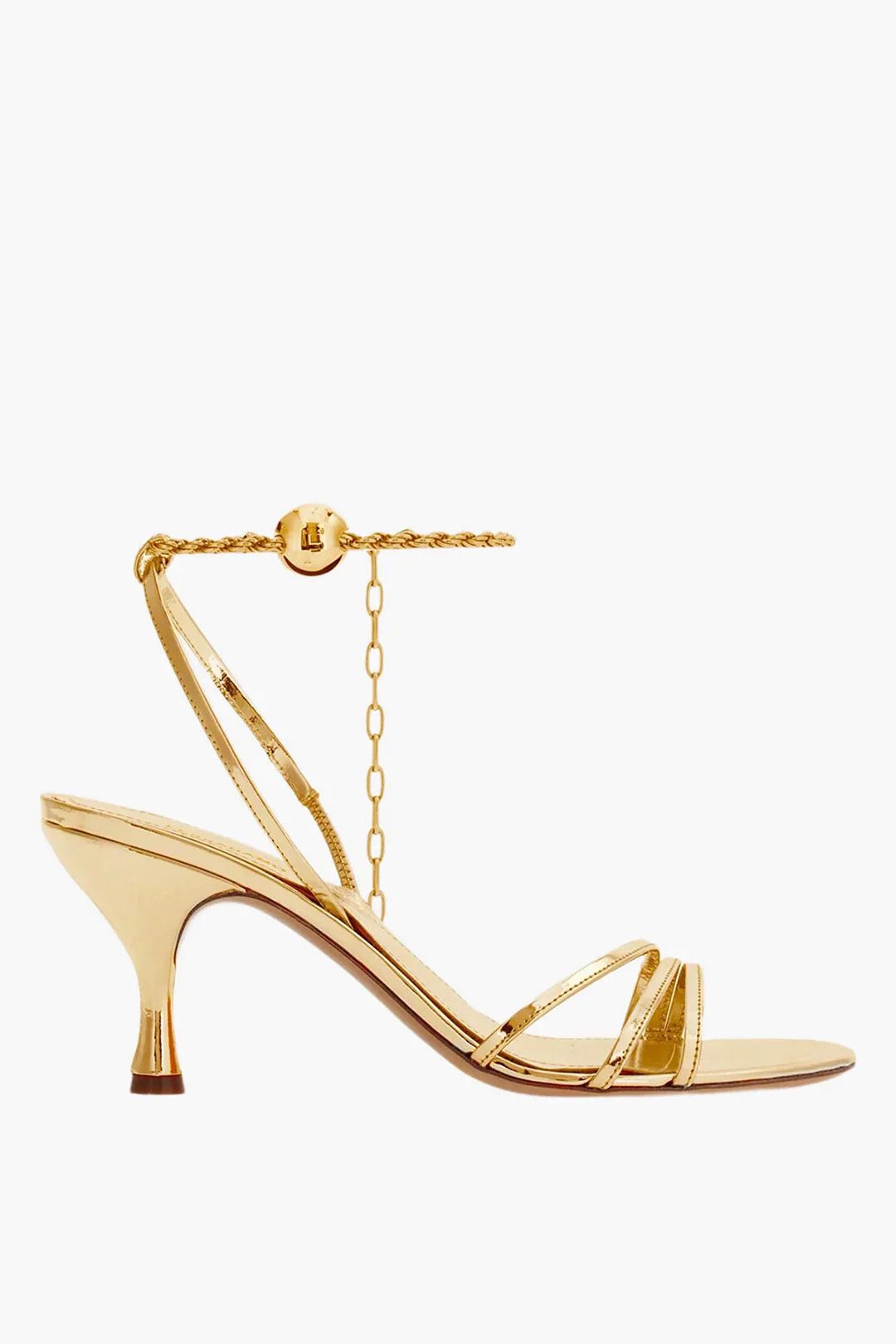 Salvatore Ferragamo og1mm0426 Lamé Leather Slingback Sandals in Gold Size US 6 / IT 36 - 1 Thumbnail