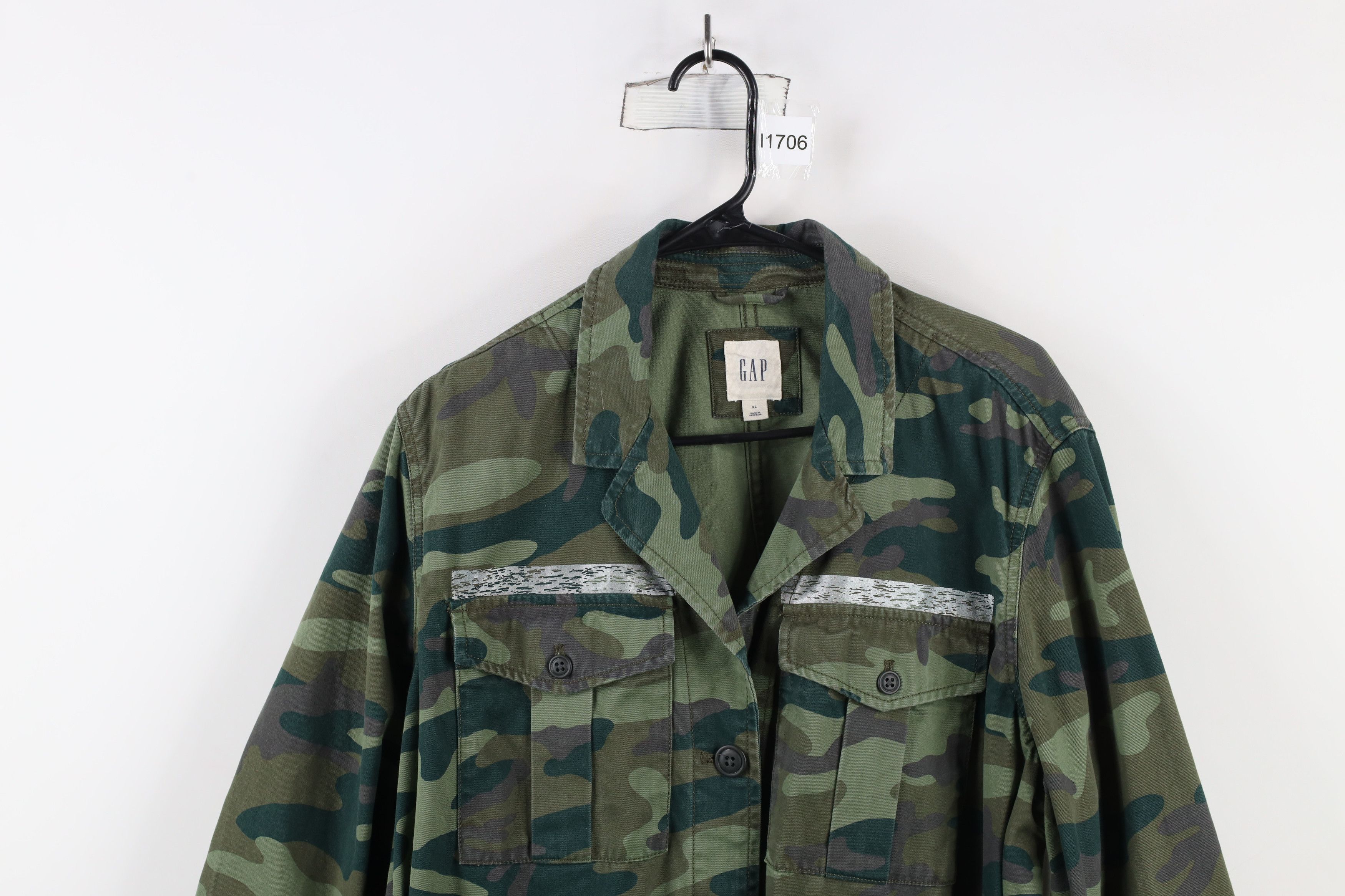 Gap × Vintage Vintage Y2K Gap Belted Camouflage Military Field Jacket Coat Size XL / US 12-14 / IT 48-50 - 2 Thumbnail