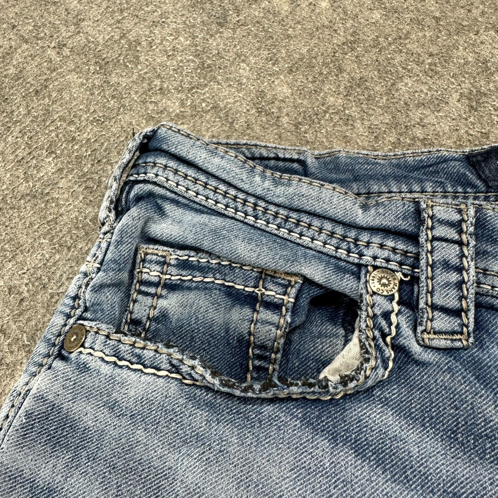 Silver Jeans Co. Silver Jeans Mens 30x32 Jeans Blue Regular Straight Distressed 5-Pocket Denim Cotton Polyester Size US 30 / EU 46 - 7 Thumbnail