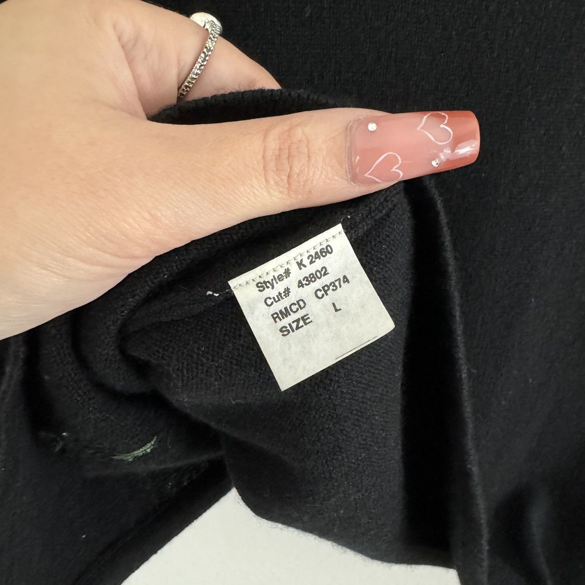 Laundry by Shelli Segal Vintage 90s Black Cashmere Wool Beaded Floral Cropped Shrug Size L / US 10 / IT 46 - 13 Thumbnail