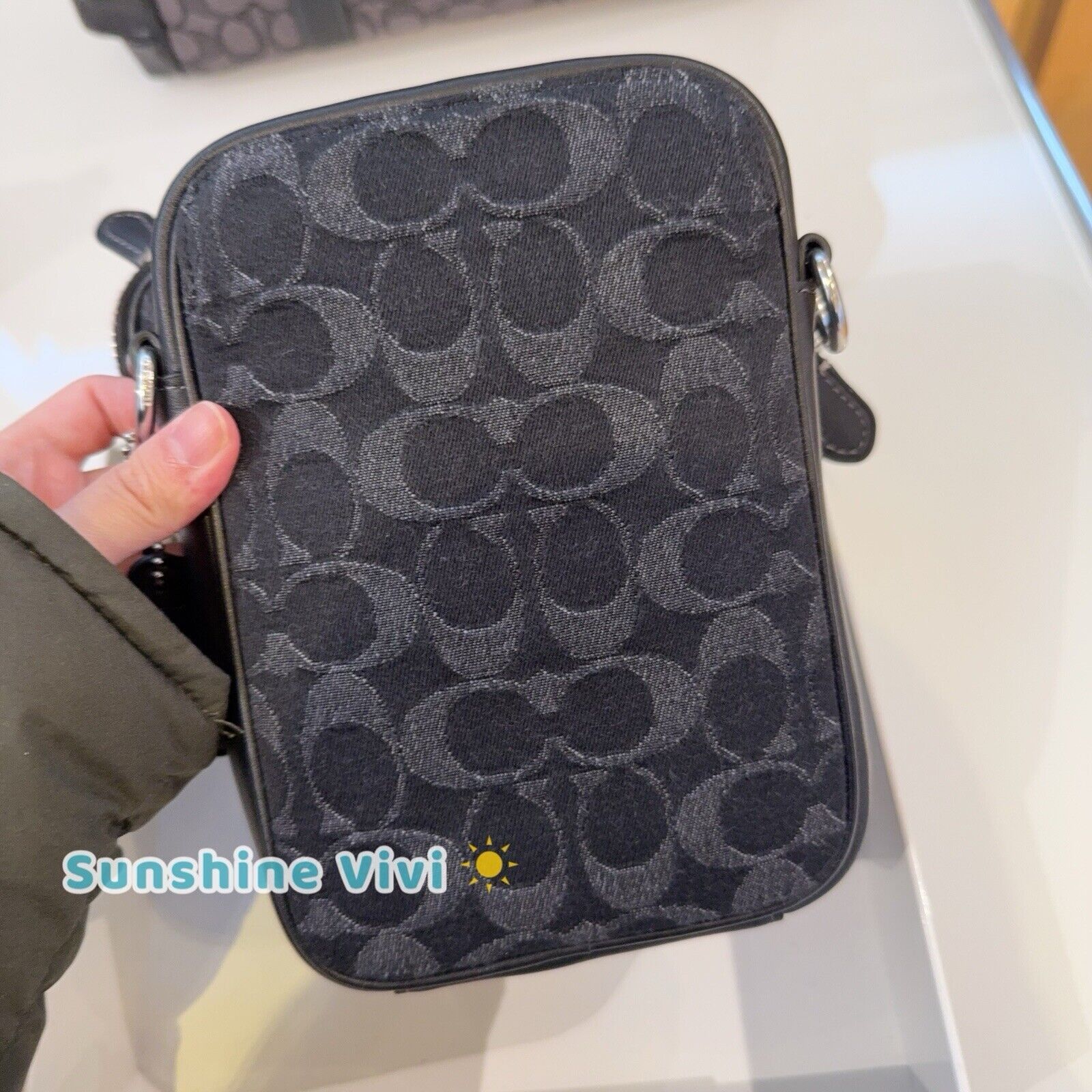 Coach NWT Coach Stanton Crossbody Denim Silver /Black CAJ44 Size ONE SIZE - 1 Thumbnail