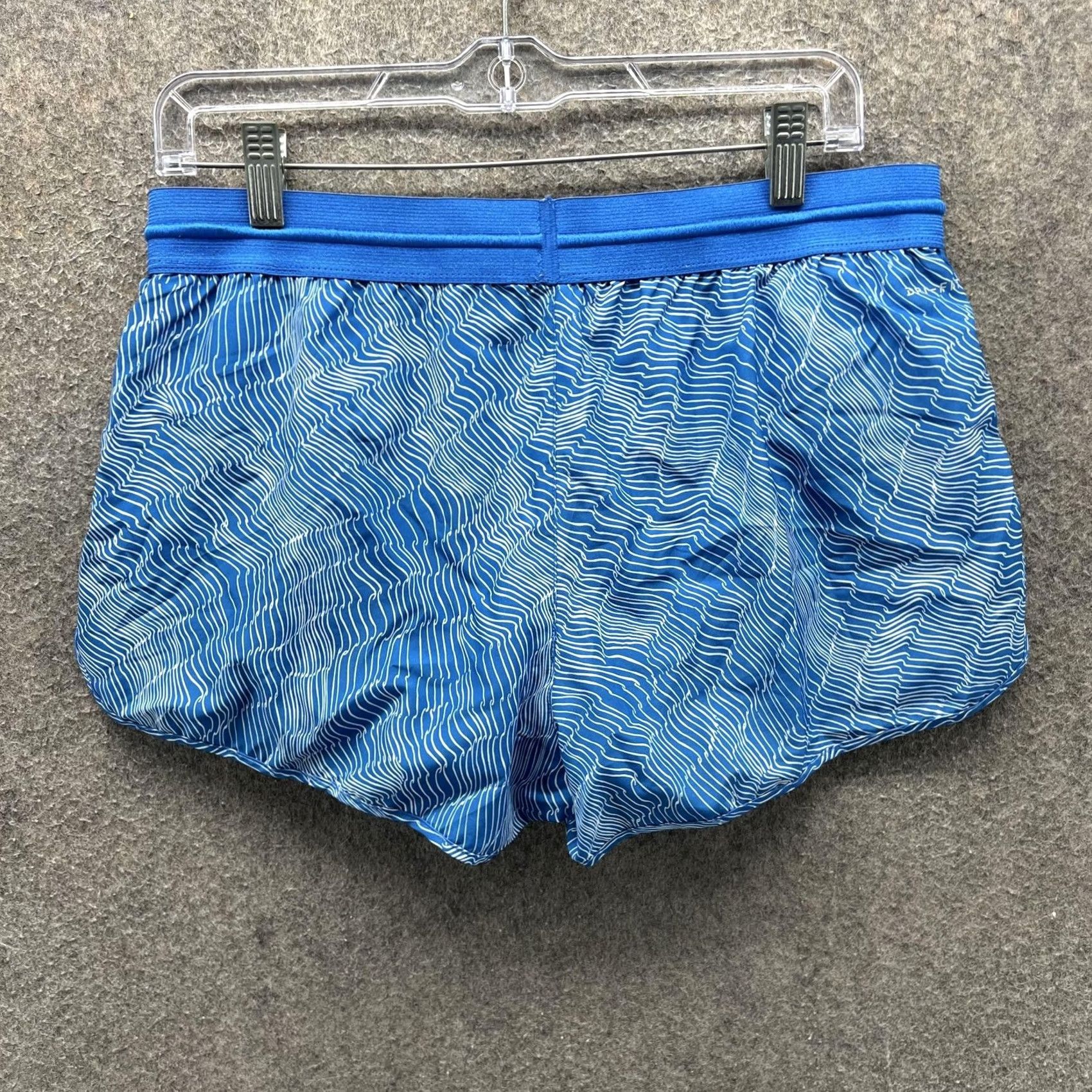 Nike Nike Dri-FIT Running Shorts Womens L Blue Striped 3" Athletic Lined Gym Size 36" / US 14 / IT 50 - 6 Thumbnail