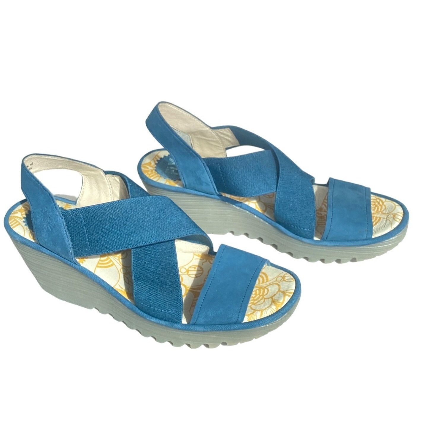 Fly London Fly London Women's Yaji Wedge Sandal Blue Women's 41 US 10 Size US 10 / IT 40 - 2 Thumbnail