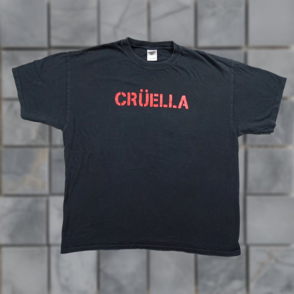 Gildan VINTAGE Cruella Shirt Mens XL Black Graphic Tee Short Sleeve Crewneck Y2K Size US XL / EU 56 / 4 - 1 Thumbnail