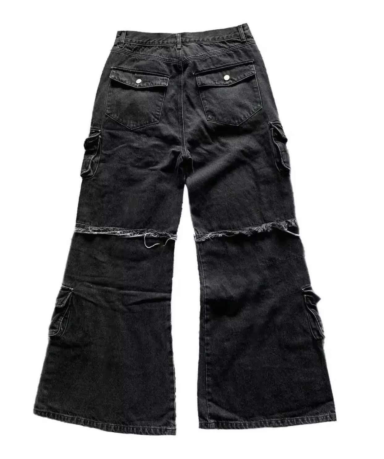 Denime × Jean Heavy Industry Punk Multi-Pocket Harajuku Washed Jeans Size US 33 - 6 Thumbnail
