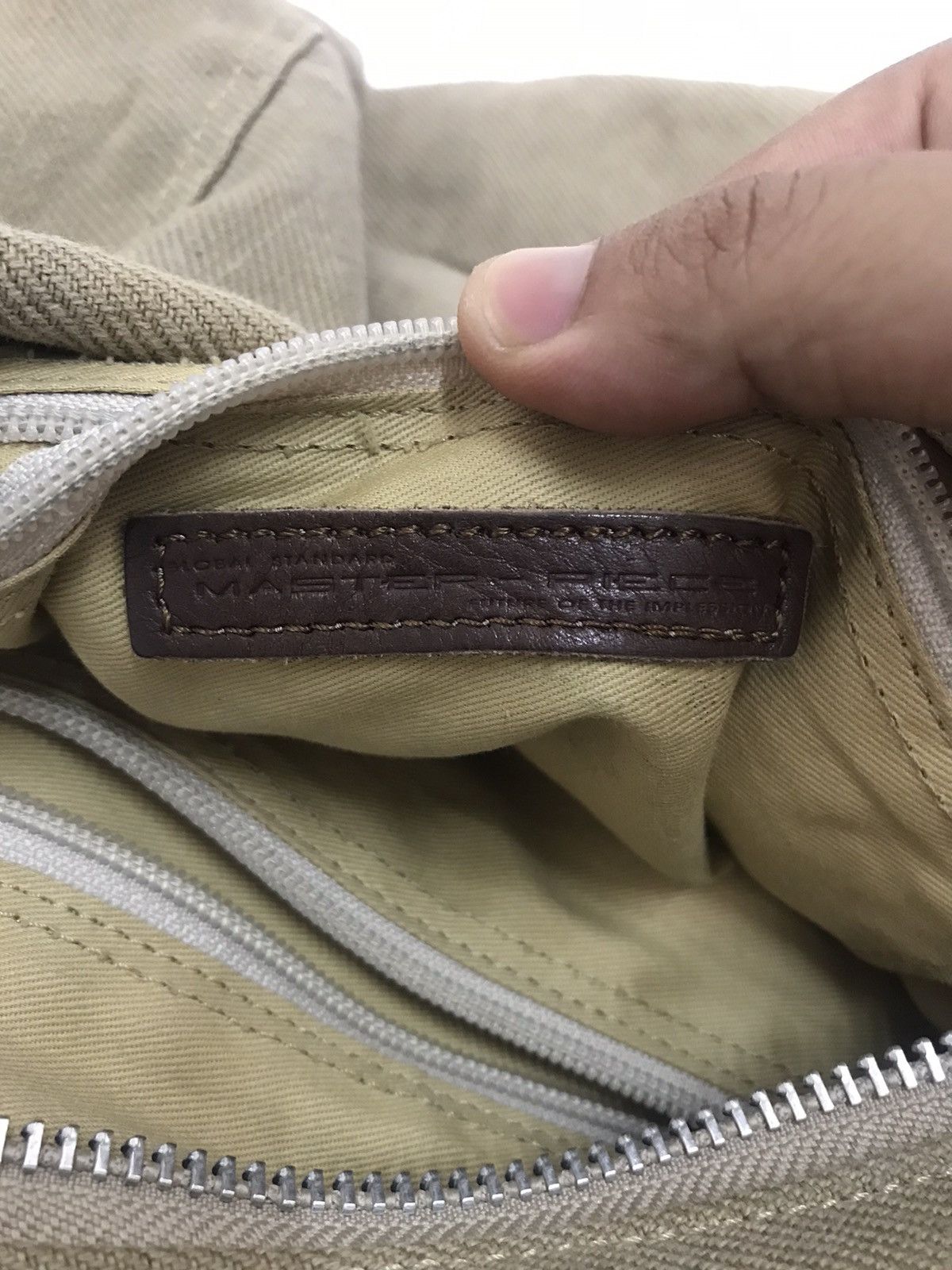 Japanese Brand × MasterPiece MasterPiece Half Leather Canvas Sling/Cross Body Bag Size ONE SIZE - 7 Thumbnail