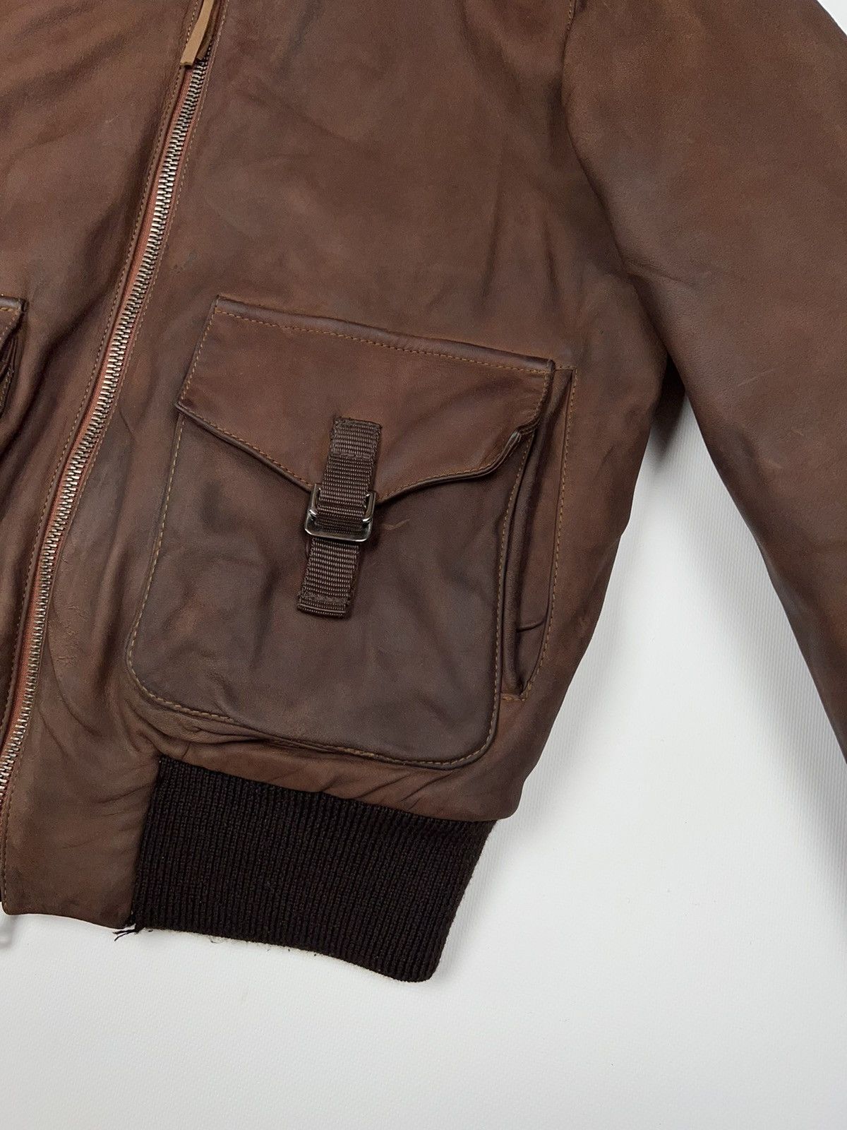 Pal Zileri Pal Zileri Lab Leather Hooded Bomber Jacket Aviator Fly Size US M / EU 48-50 / 2 - 10 Thumbnail