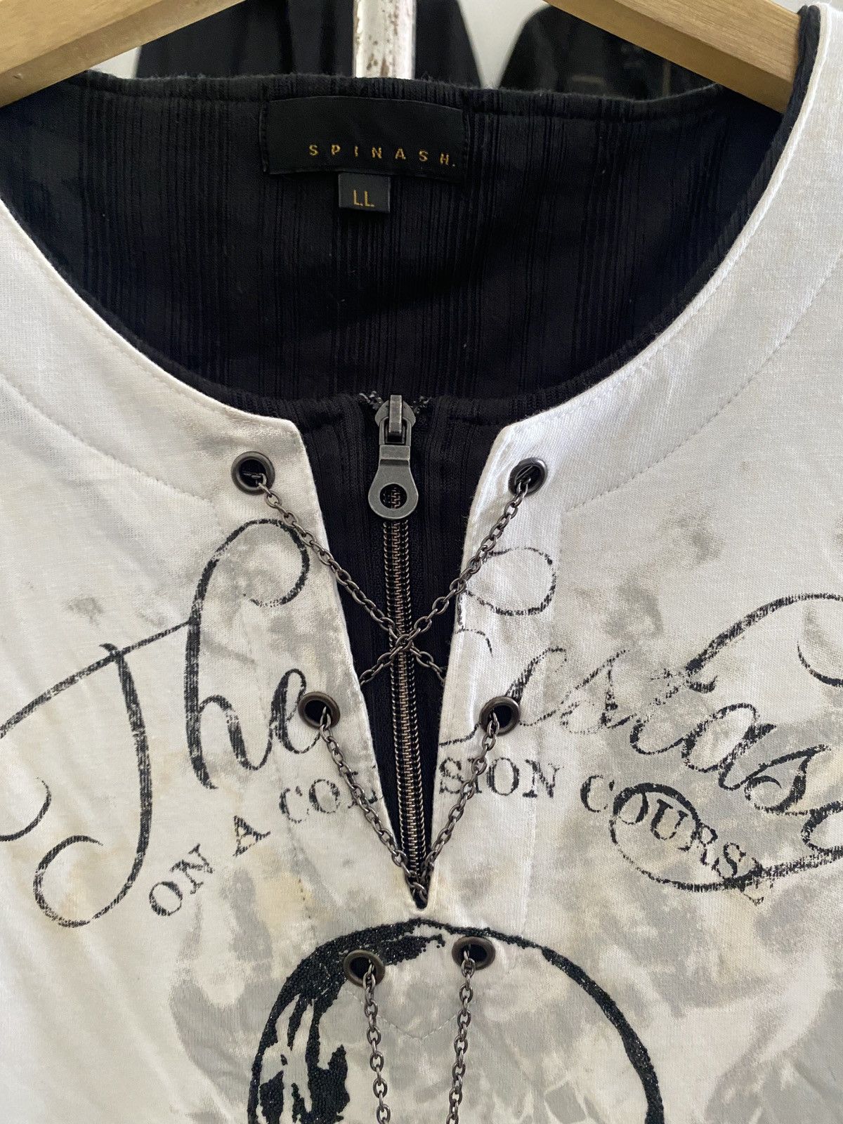 Maison Margiela Vintage y2k Spinash Double Layer Skull Necklace Long Shirt Size US L / EU 52-54 / 3 - 5 Thumbnail