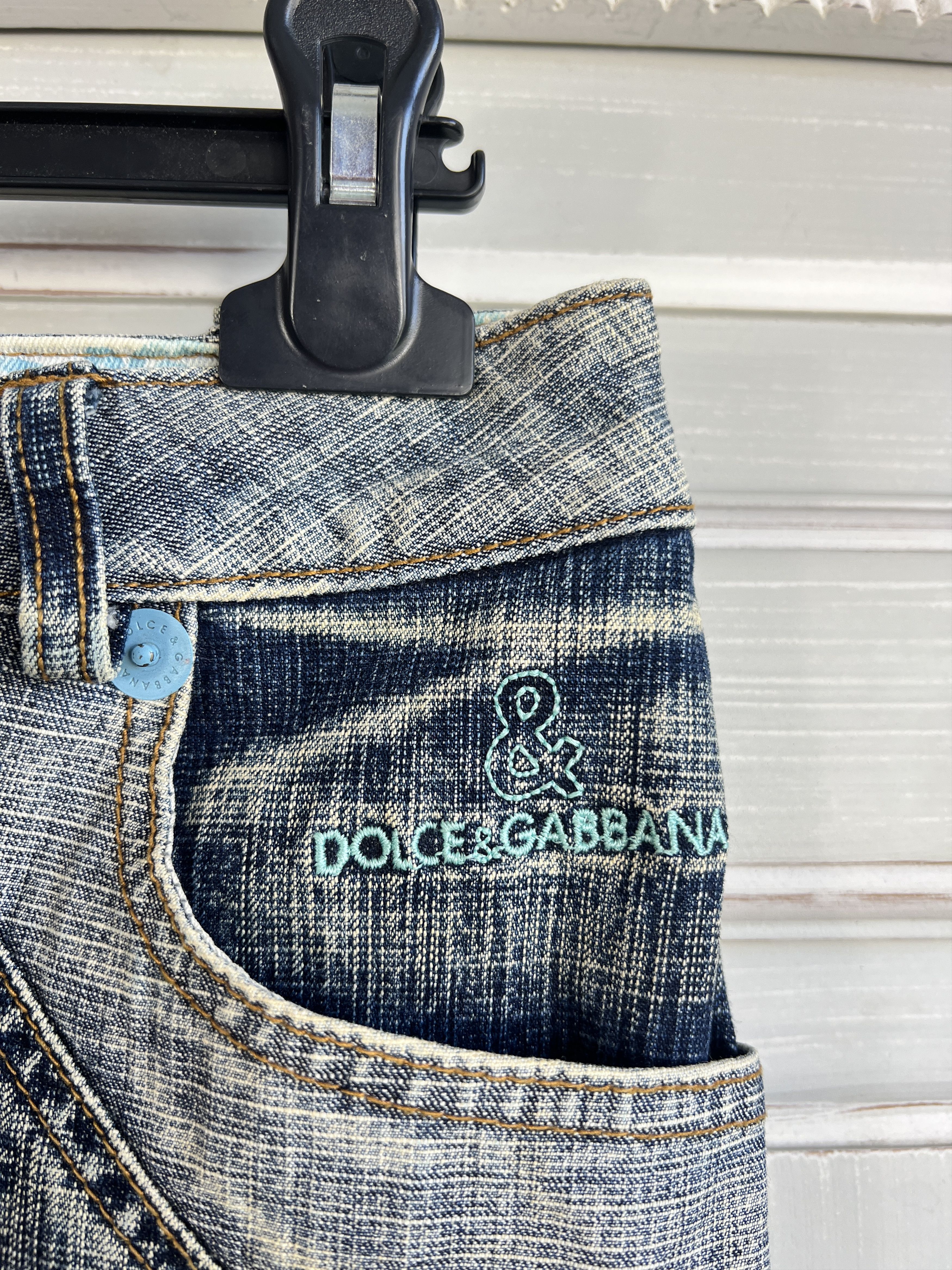 Dolce & Gabbana RARE DOLCE GABBANA LOGO DENIM DISTRESSED Y2K SKIRT Size 32" / US 10 / IT 46 - 12 Thumbnail