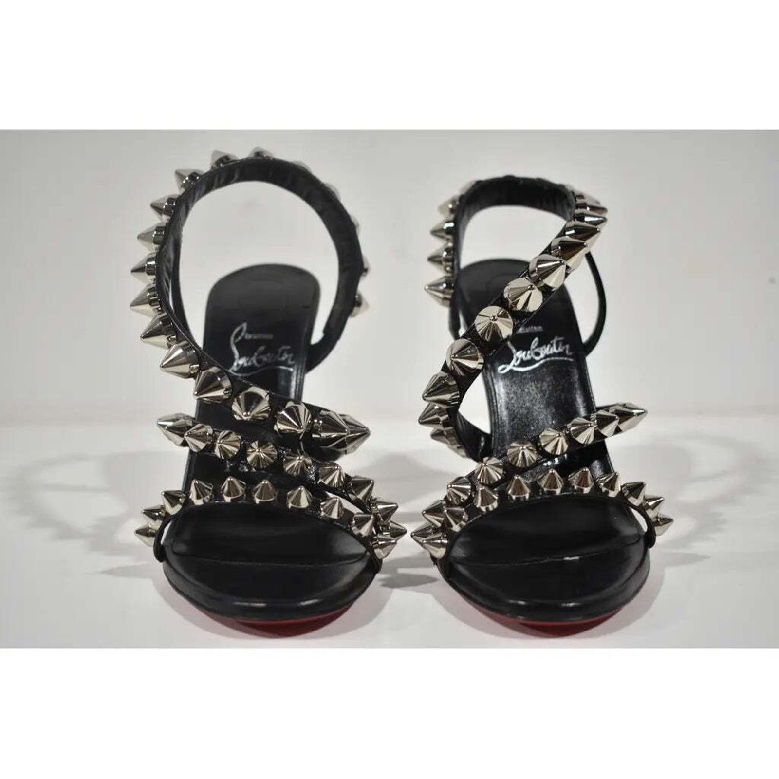 Christian Louboutin Spikita Strap 100 Black Spike Strappy Sandal Heel Pump 35 Size US 5 / IT 35 - 6 Thumbnail