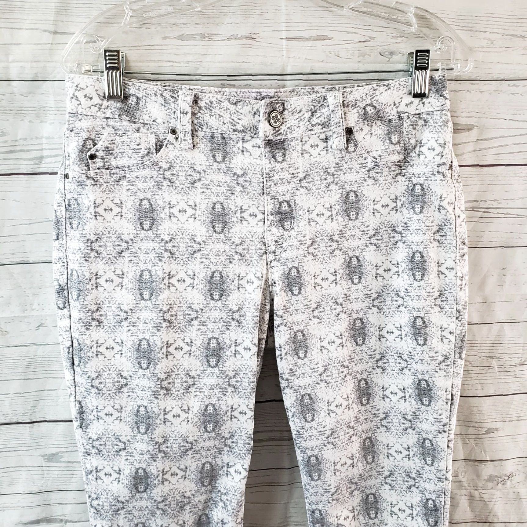 Vintage Laurie Felt Womens Cropped Jeans Sz S Gray White Mid Rise Denim Shirtless? No — (rearranged) Size 28" / US 6 / IT 42 - 2 Thumbnail