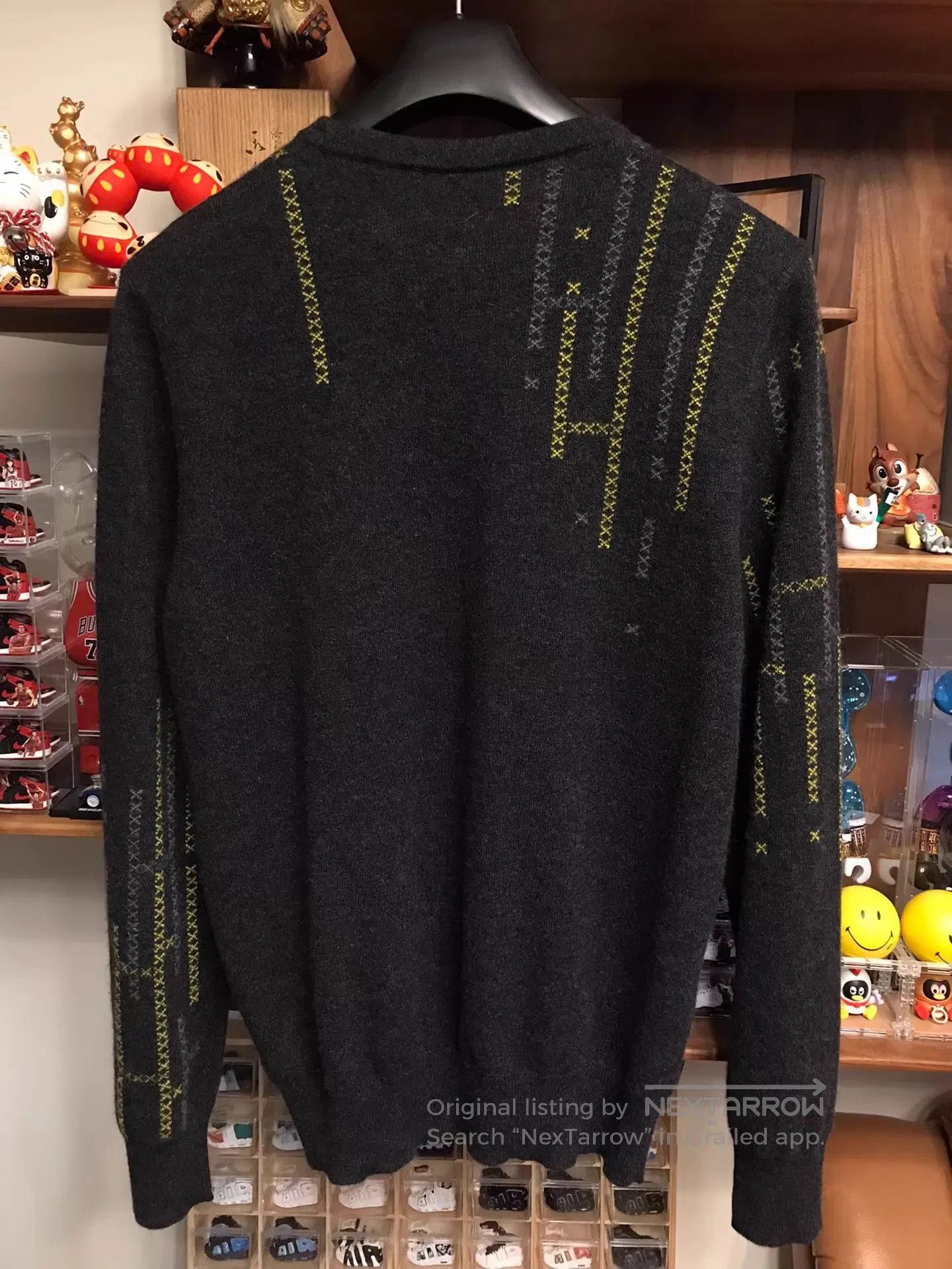 Hermes Black XL Sweater with Yellow Stitch Pattern. Size US XL / EU 56 / 4 - 2 Thumbnail