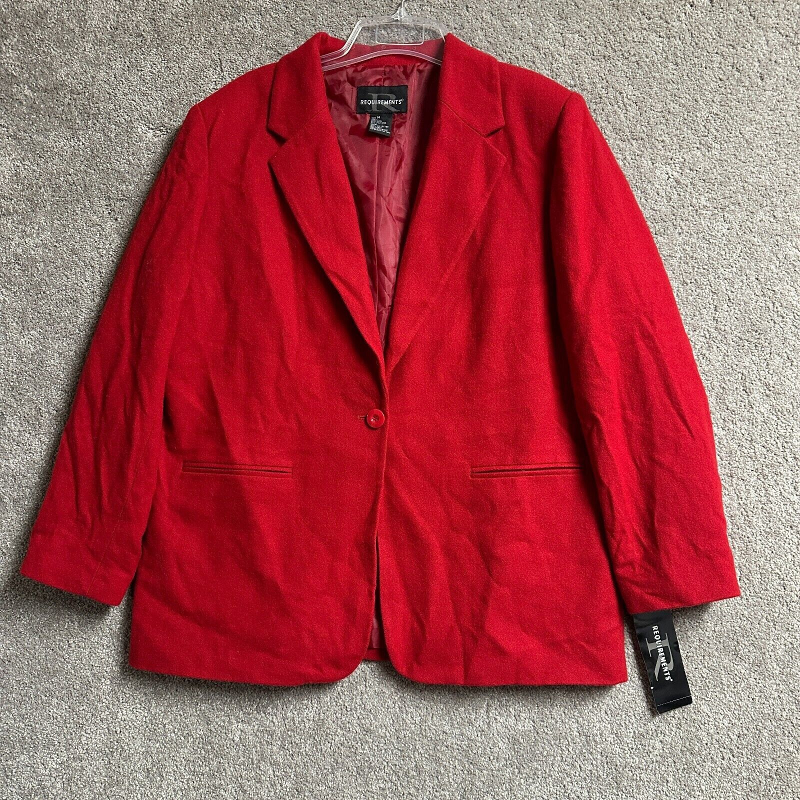 Other Requirements Blazer Women 14 Wool Blend Vintage 90s Office Size XL / US 12-14 / IT 48-50 - 1 Thumbnail