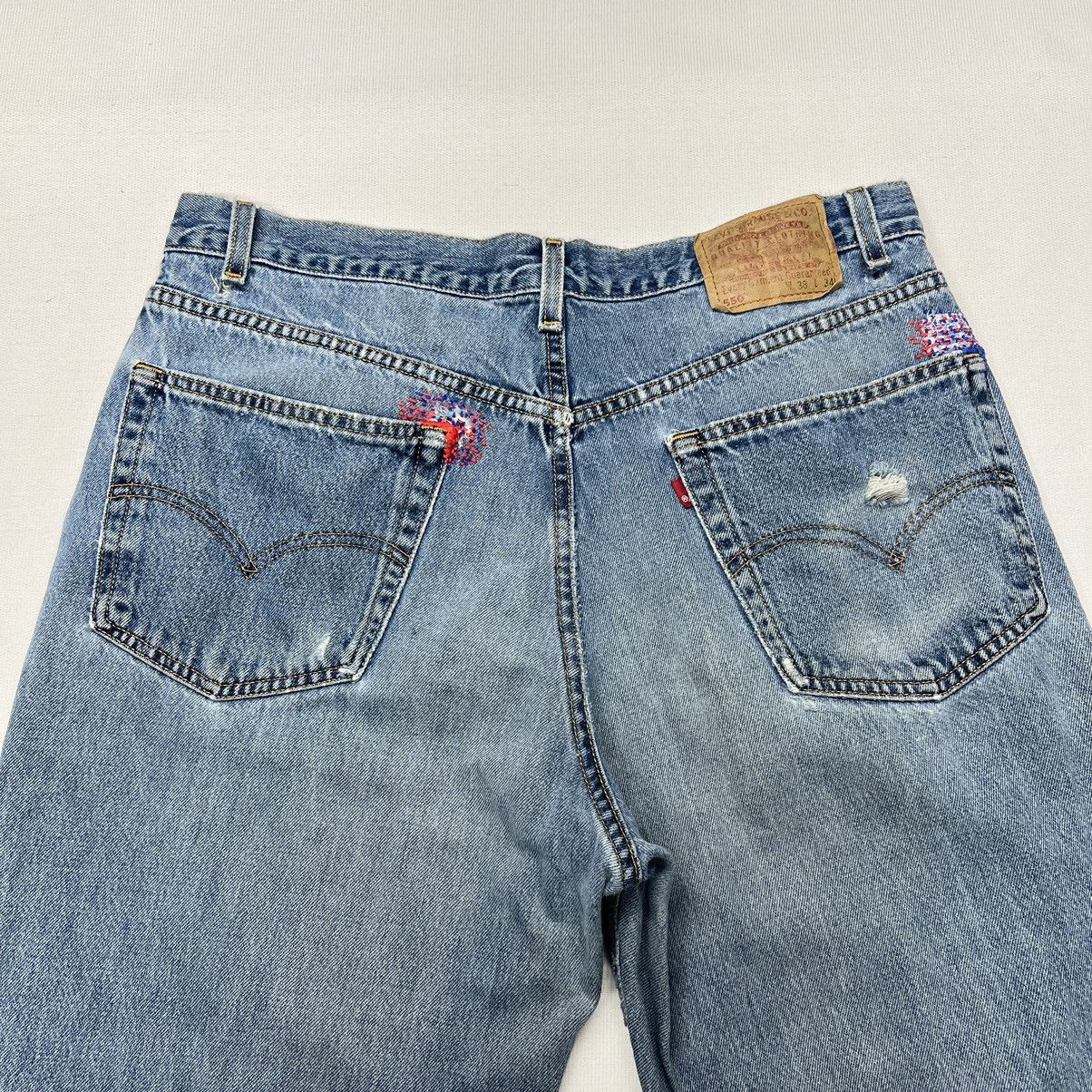 Levi's × Vintage VTG Levis 550 Jeans Blue Cropped Relaxed Fit Denim Baggy Size US 38 / EU 54 - 10 Thumbnail