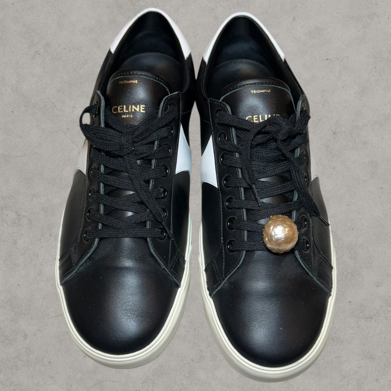 Celine Celine Triomphe TR01L Black Sneakers Sz 42 w/ Box Size US 9 / EU 42 - 3 Thumbnail