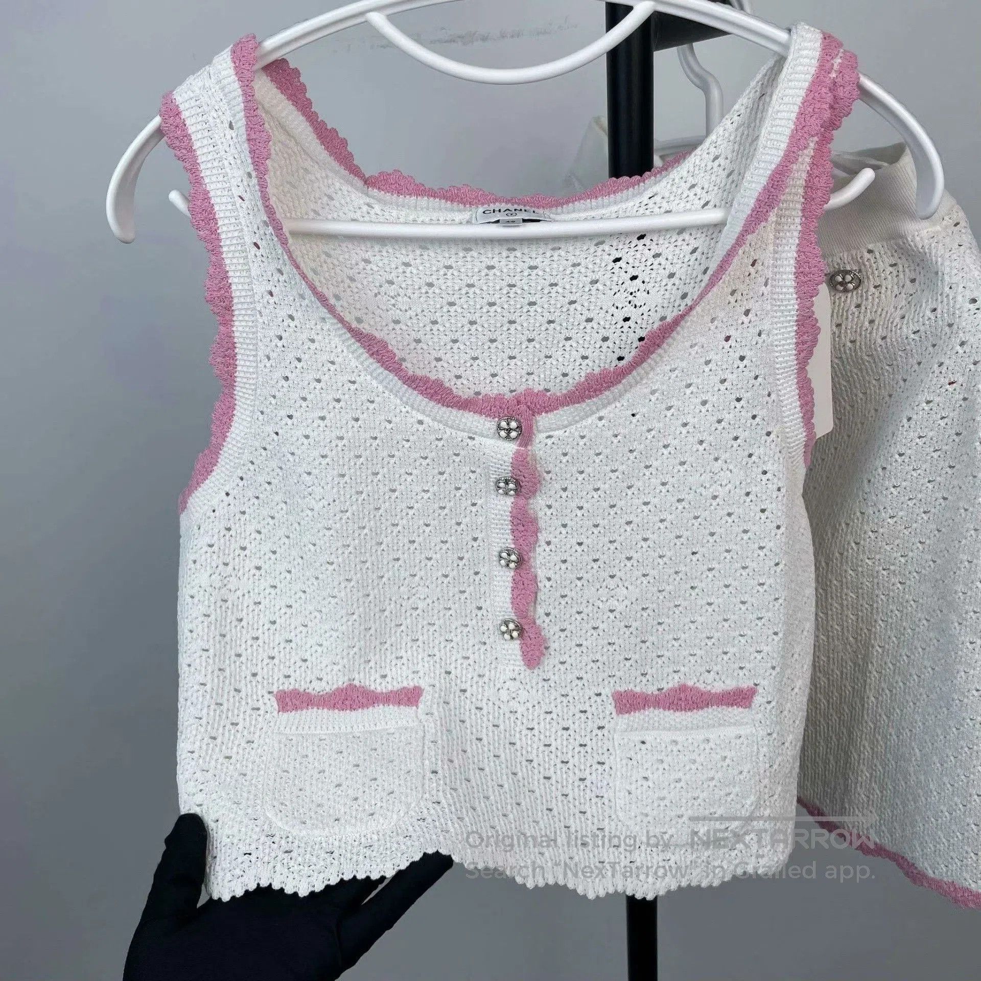 Chanel Chanel 24P White Knit Two. Size 39" - 2 Thumbnail