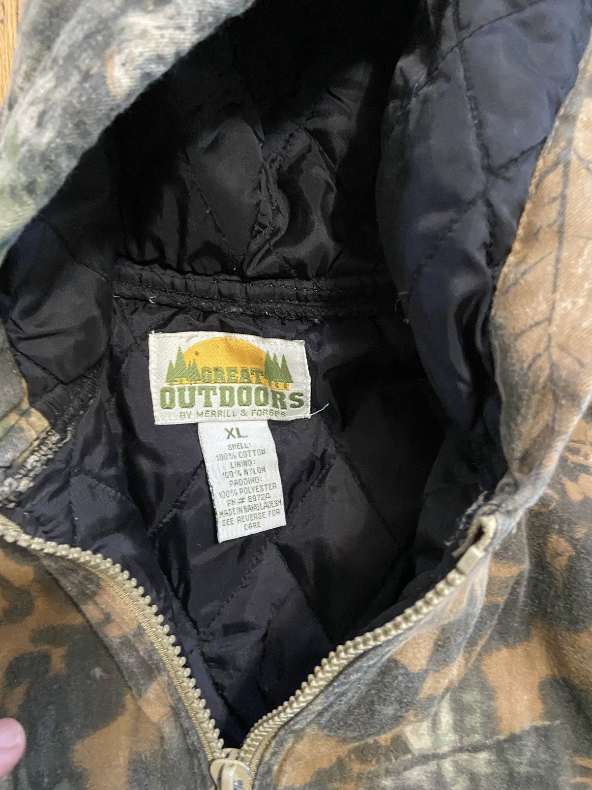 Vintage Vintage camo hooded jacket Size US XL / EU 56 / 4 - 3 Thumbnail