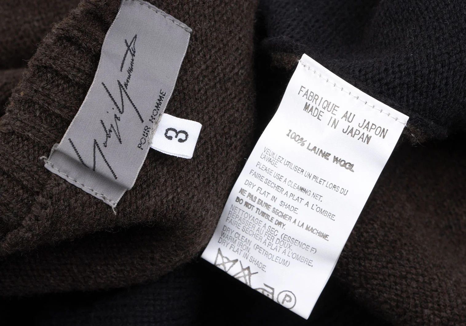 Yohji Yamamoto Yohji Yamamoto Wool Knitwear in Black, Brown, Khaki Size US M / EU 48-50 / 2 - 11 Thumbnail