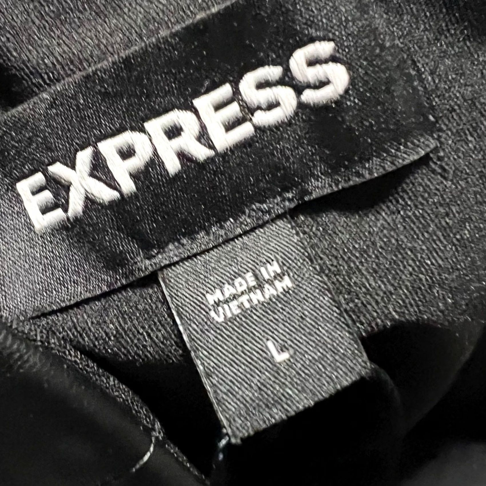 Express Express Faux Leather Pencil Skirt High Waist Slit Black Large Womens Size 36" / US 14 / IT 50 - 7 Thumbnail