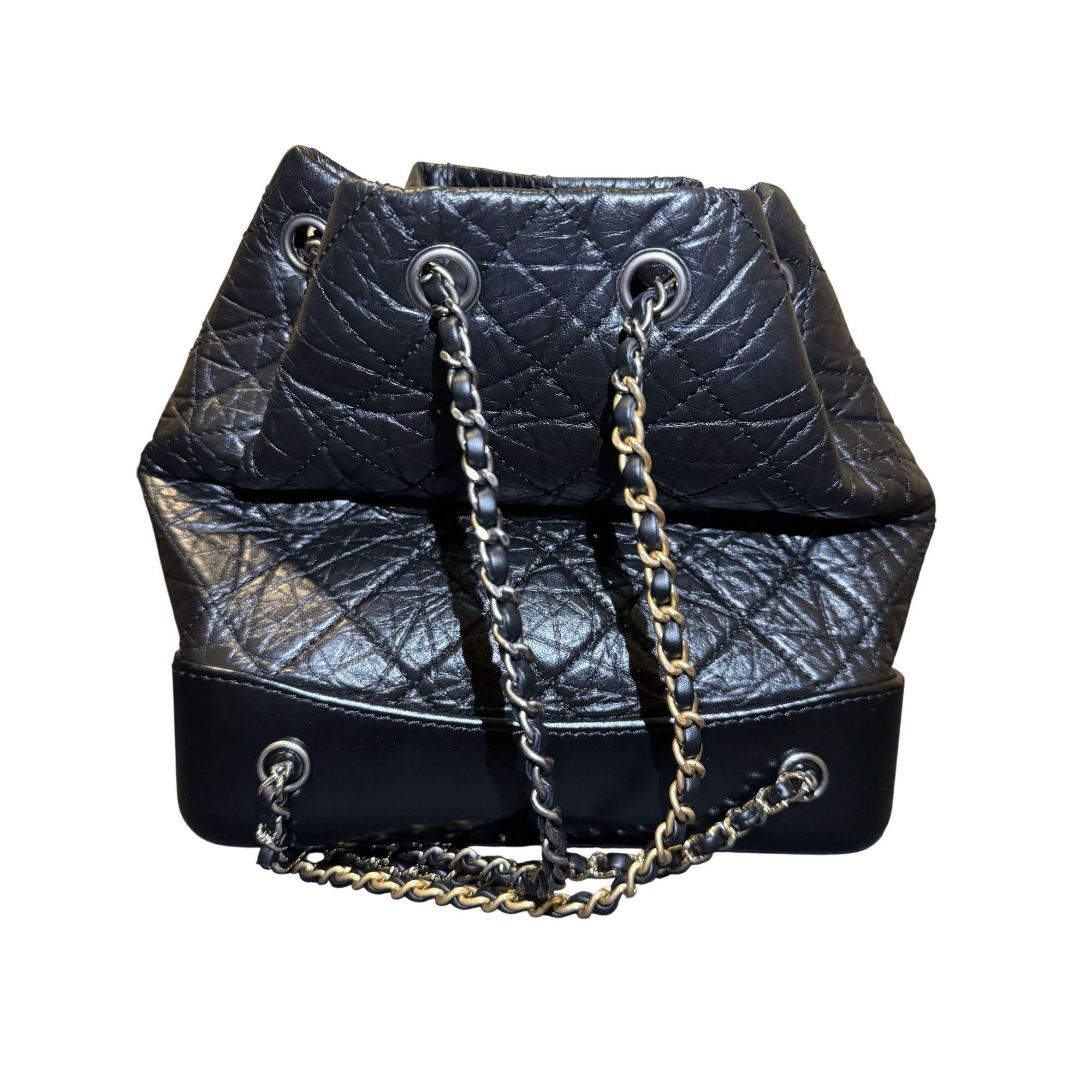 Chanel Chanel Black Quilted Leather Backpack With Chain Straps & CC Size ONE SIZE - 2 Thumbnail
