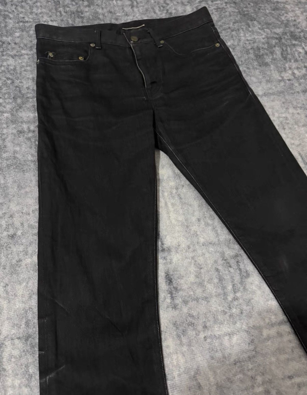 Saint Laurent Paris Saint Laurent 15SS Runway Distressed Frayed Hem Denim Jeans Size US 30 / EU 46 - 3 Thumbnail