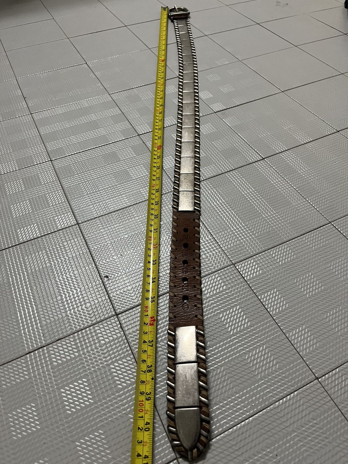 If Six Was Nine LEATHER BELT SILVER RIVETED by LIANERO Size 34 - 8 Thumbnail
