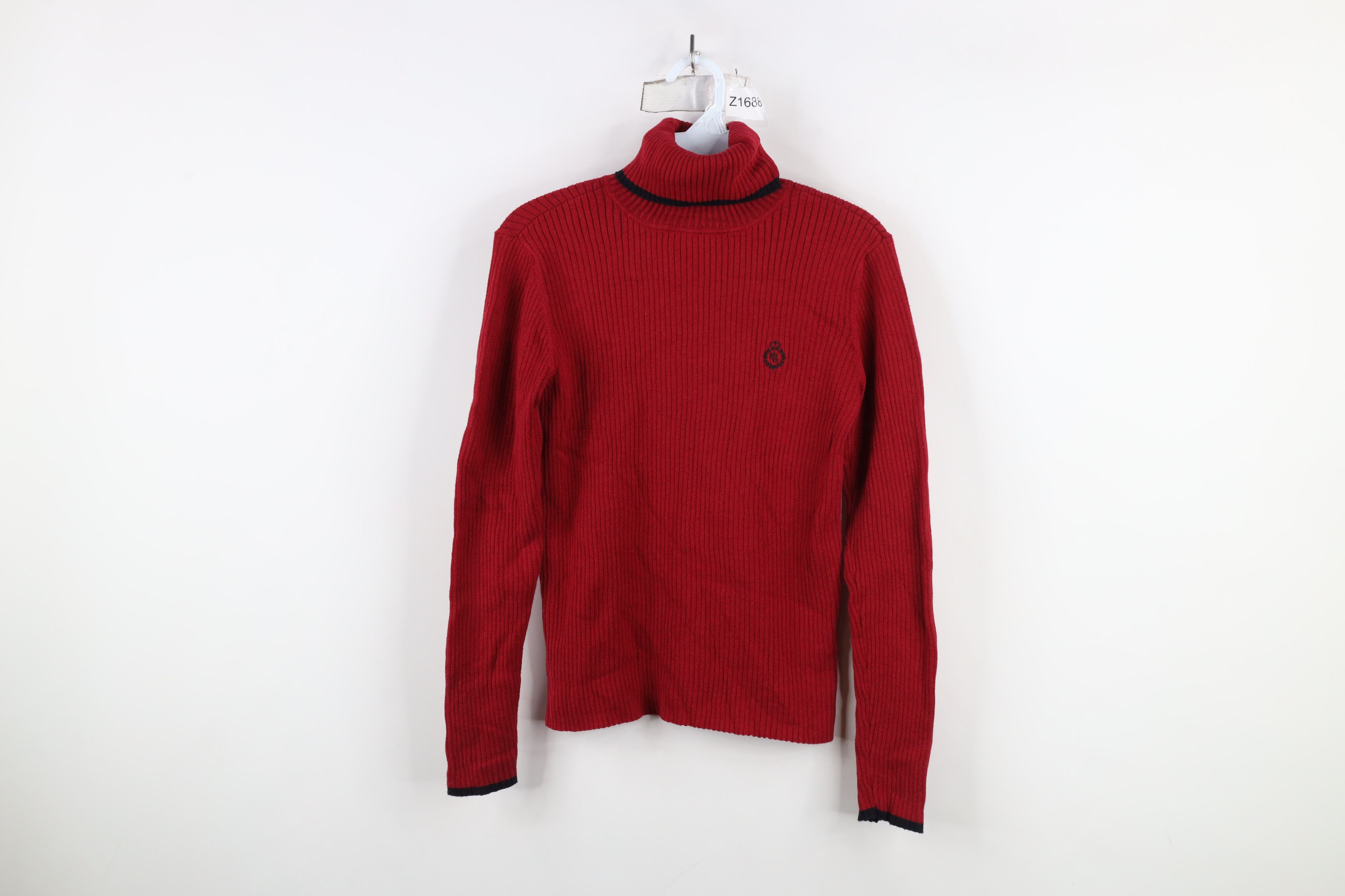 Ralph Lauren × Vintage Vintage 90s Ralph Lauren Ribbed Knit Turtleneck Sweater Red Size S / US 4 / IT 40 - 1 Thumbnail