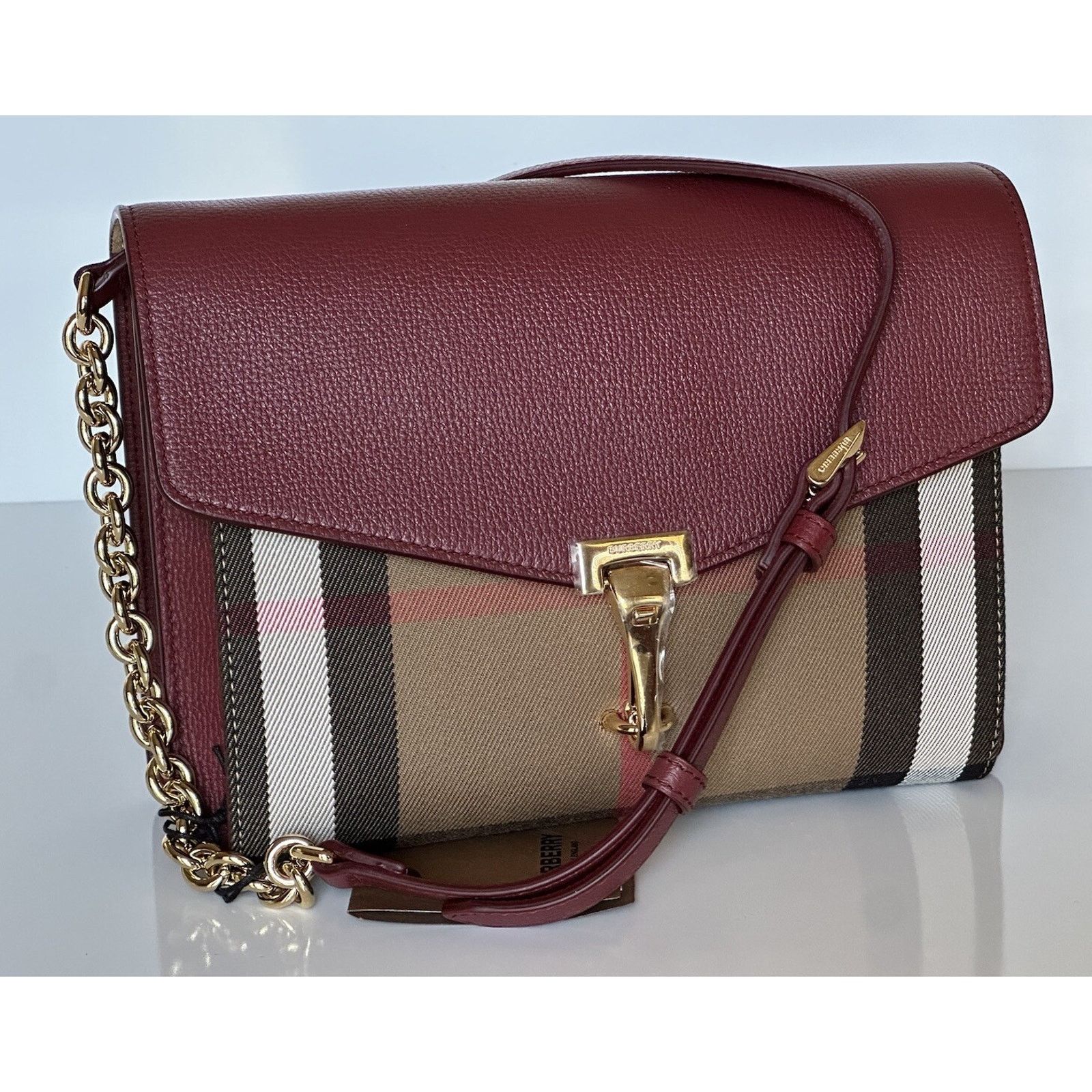 Burberry Small Macken House Check Leather Bag 8080159