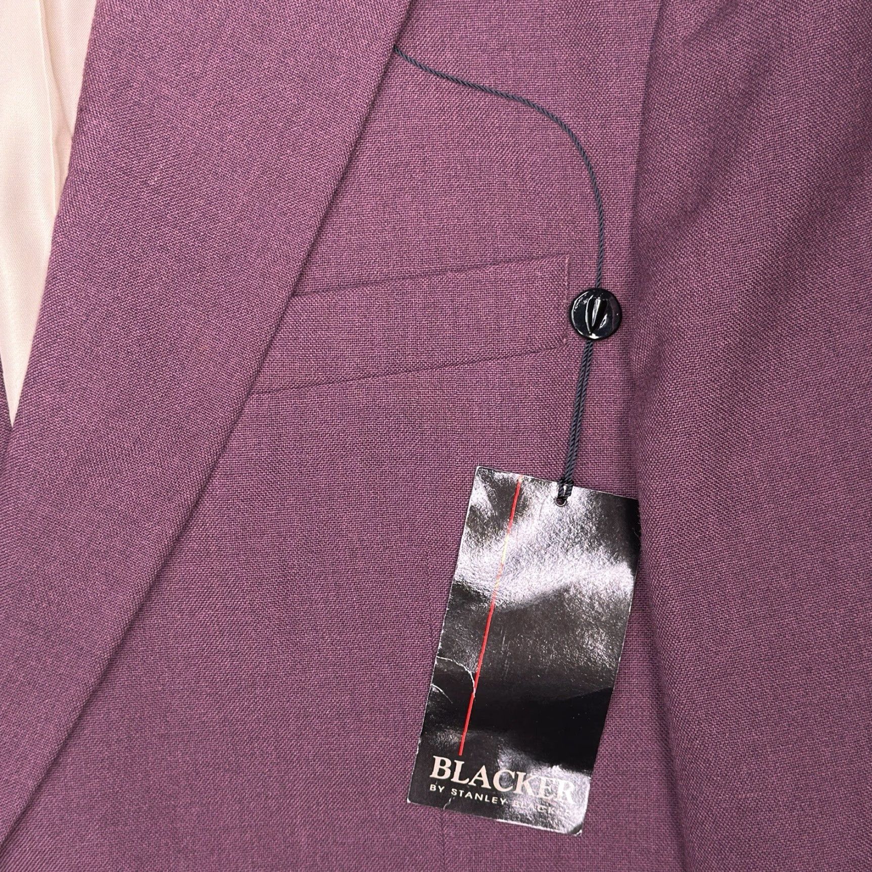 Stanley Blacker VINTAGE Stanley Blacker Sport Coat 40R Burgundy Wool Blazer - Two-Button, Single-Vented, Notch Lapel, Dry Clean Only, Regular Length, Solid, Men Size 40R - 7 Thumbnail