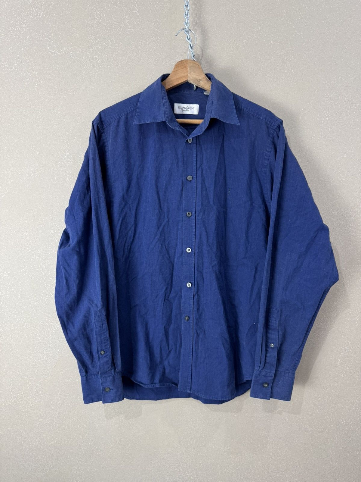 Yves Saint Laurent Mens Vintage Yves Saint Laurent Shirt logo chest Size US M / EU 48-50 / 2 - 1 Thumbnail