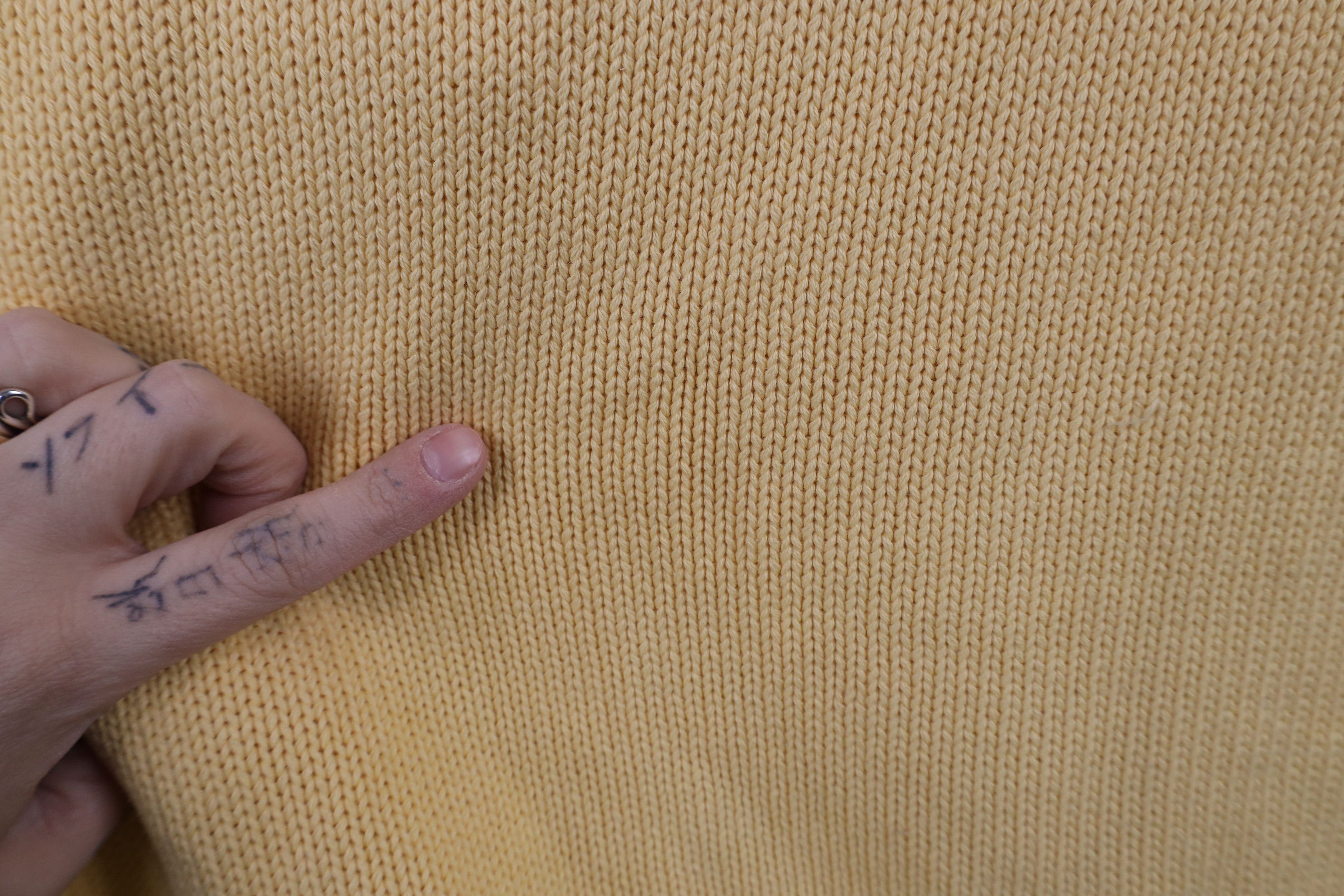 Vintage Vintage 90s Streetwear Blank Cotton Knit Sweater Yellow Size US L / EU 52-54 / 3 - 5 Thumbnail