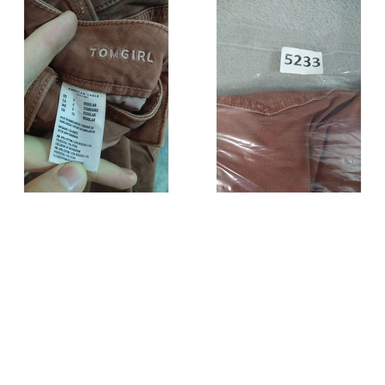 American Eagle Outfitters VINTAGE American Eagle Outfitters Jeans Womens 6 Brown Distressed Super Stretch Tomgirl Denim Straight 5-Pocket Womens Size 28" / US 6 / IT 42 - 8 Thumbnail