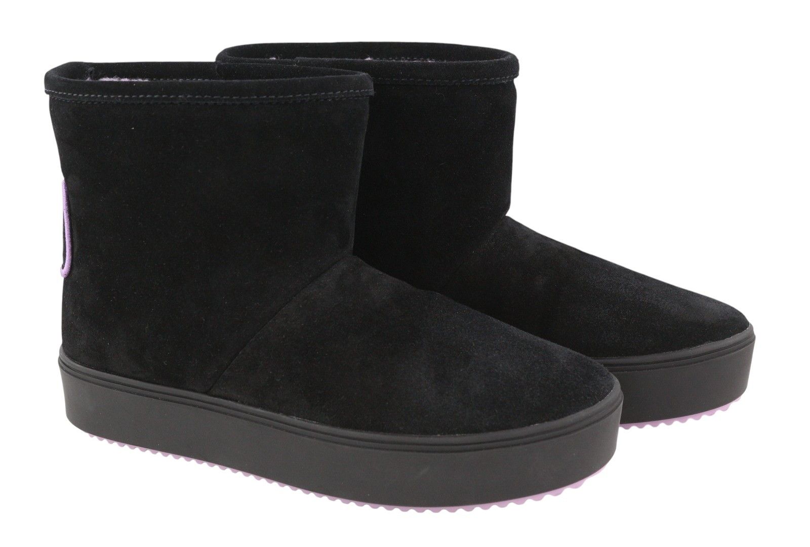 Other ANKLE EYELIKE BLACK SUEDE EU37 Fleece Inside 87851 Size US 6 / IT 36 - 2 Thumbnail