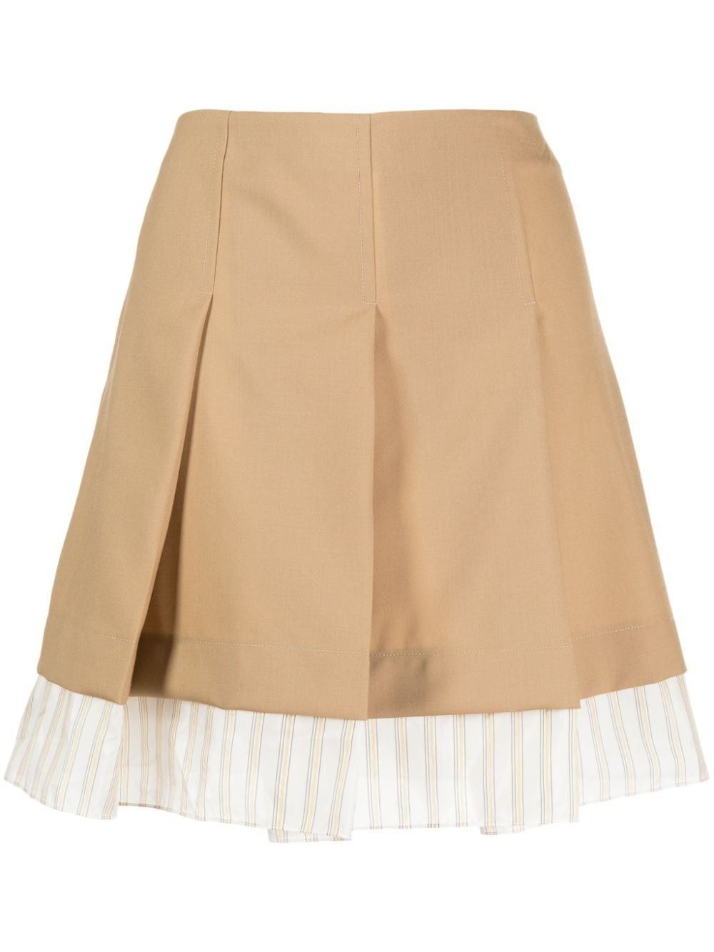 Marni o1f1d3z0525 Pleated Mini Skirt in Beige Size 26" / US 2 / IT 38 - 1 Thumbnail