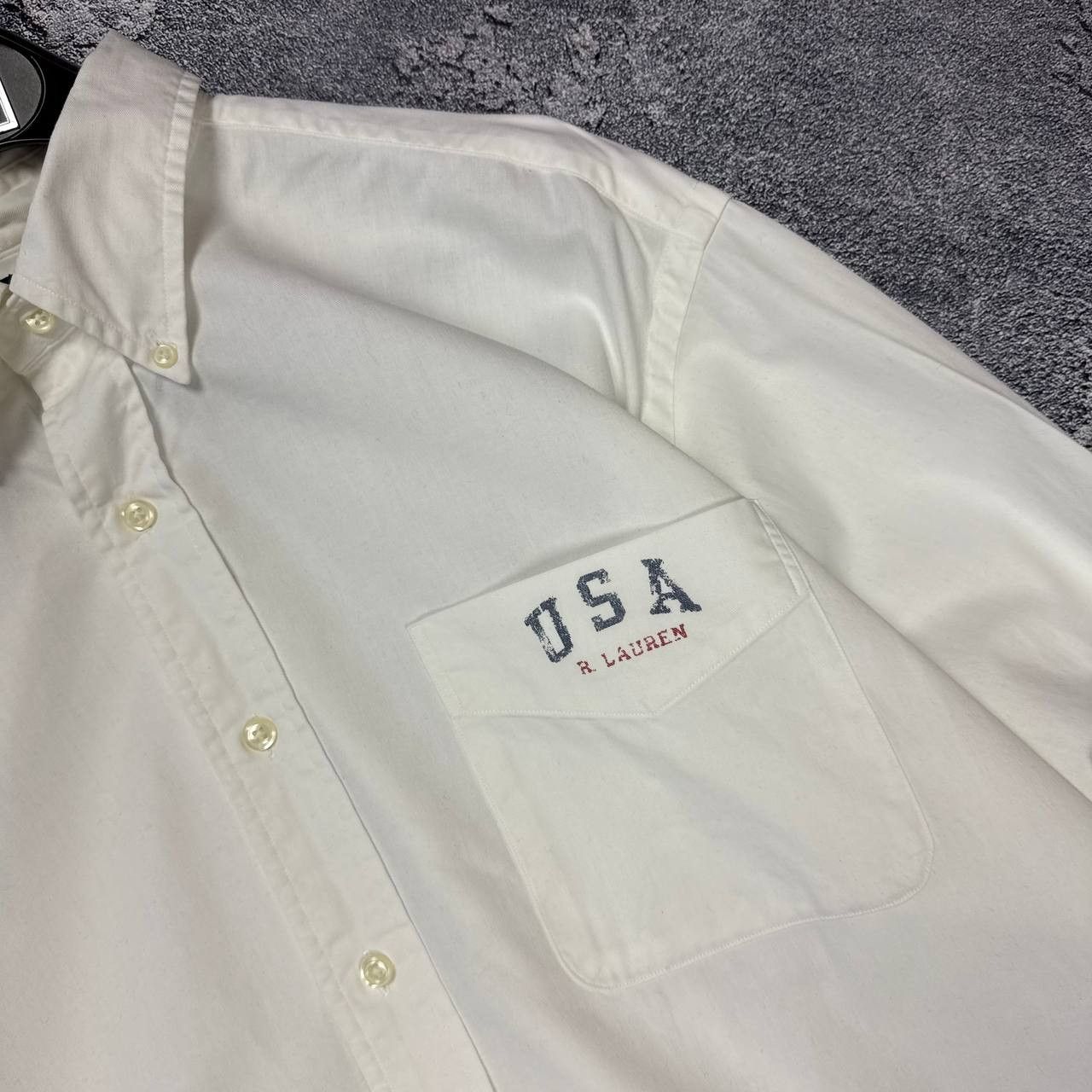Polo Ralph Lauren Vintage 1990s Polo USA Dress Shirt White Ralph Lauren Size US L / EU 52-54 / 3 - 6 Thumbnail