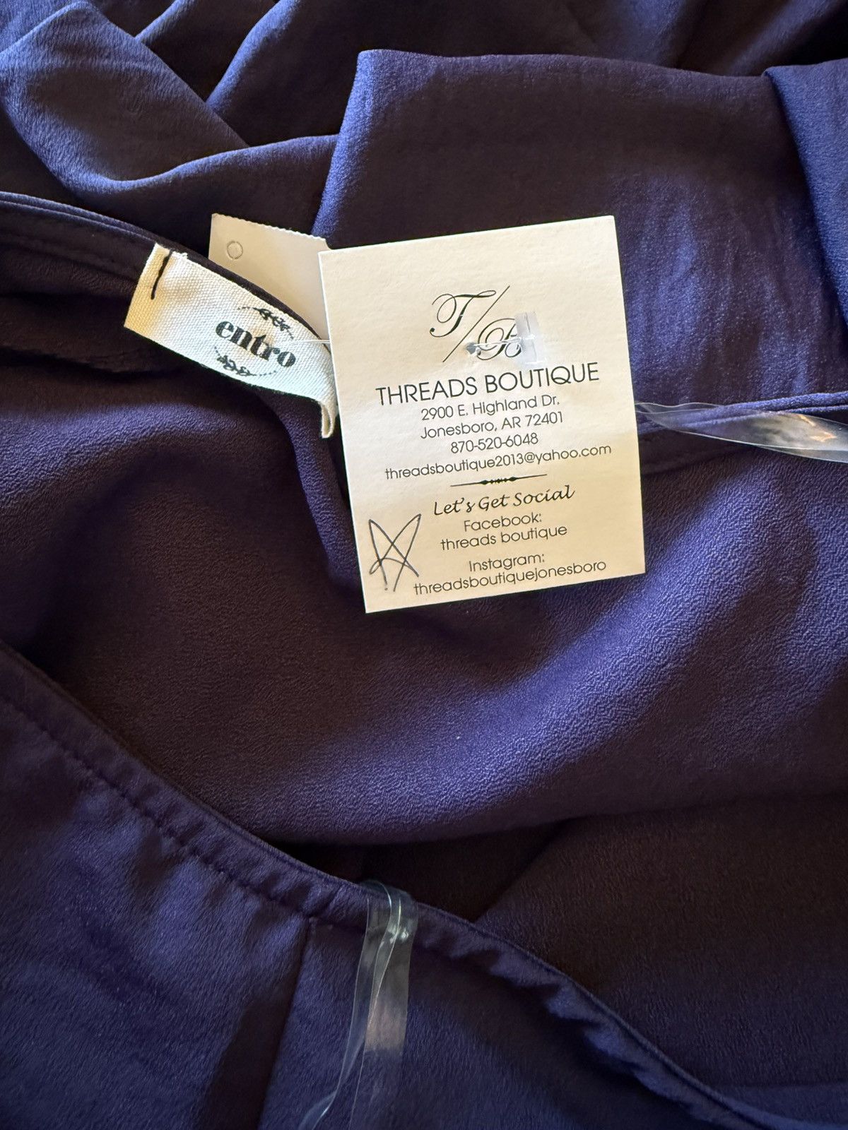Other Entro One Shoulder Drape Top Poncho Blouse Deep Purple Size M / US 6-8 / IT 42-44 - 7 Thumbnail