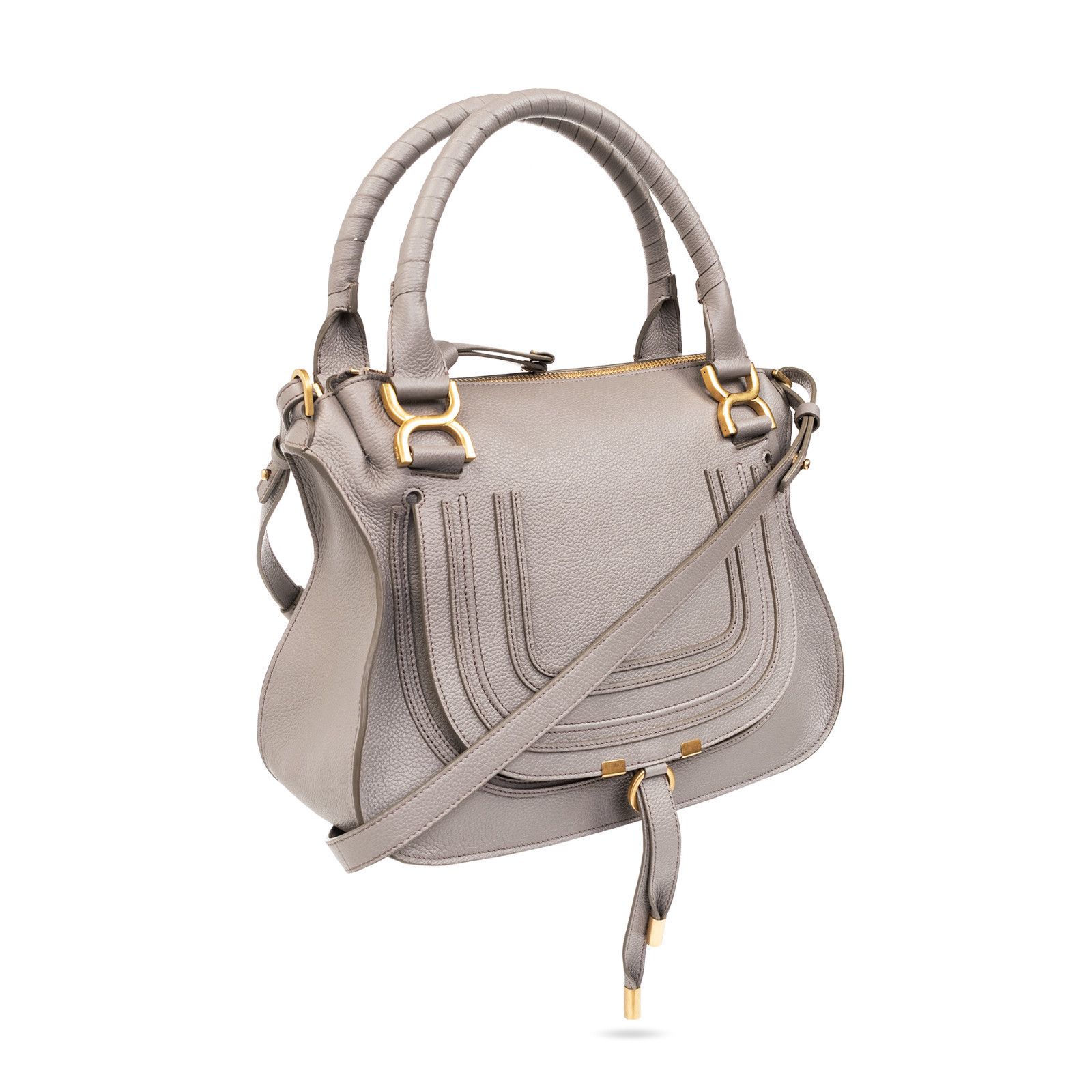 Chloe Chloe Hobo Gray Grained Leather Shoulder Bag New & Authentic Size ONE SIZE - 3 Thumbnail