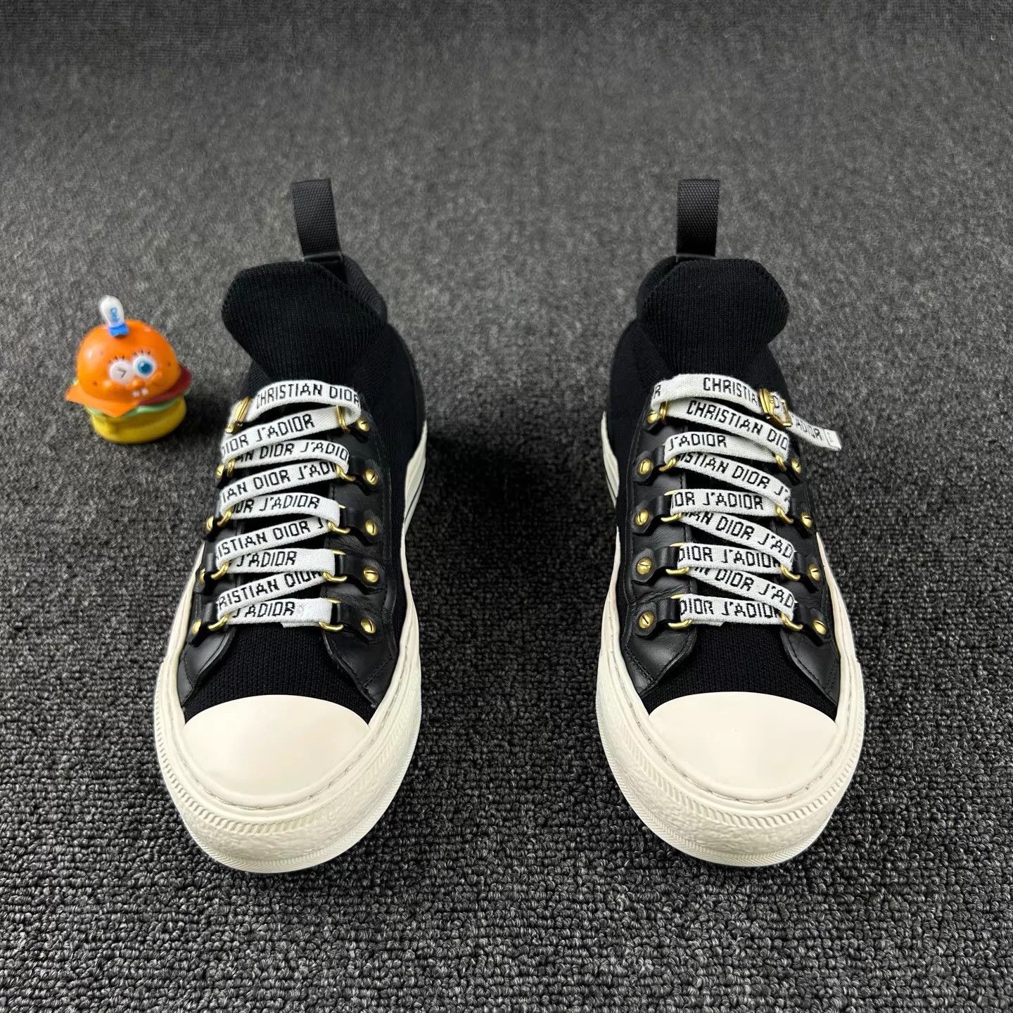 Dior Dior Black White Logo Strap Sock Sneaker Women's 35.5 Size US 5 / IT 35 - 2 Thumbnail