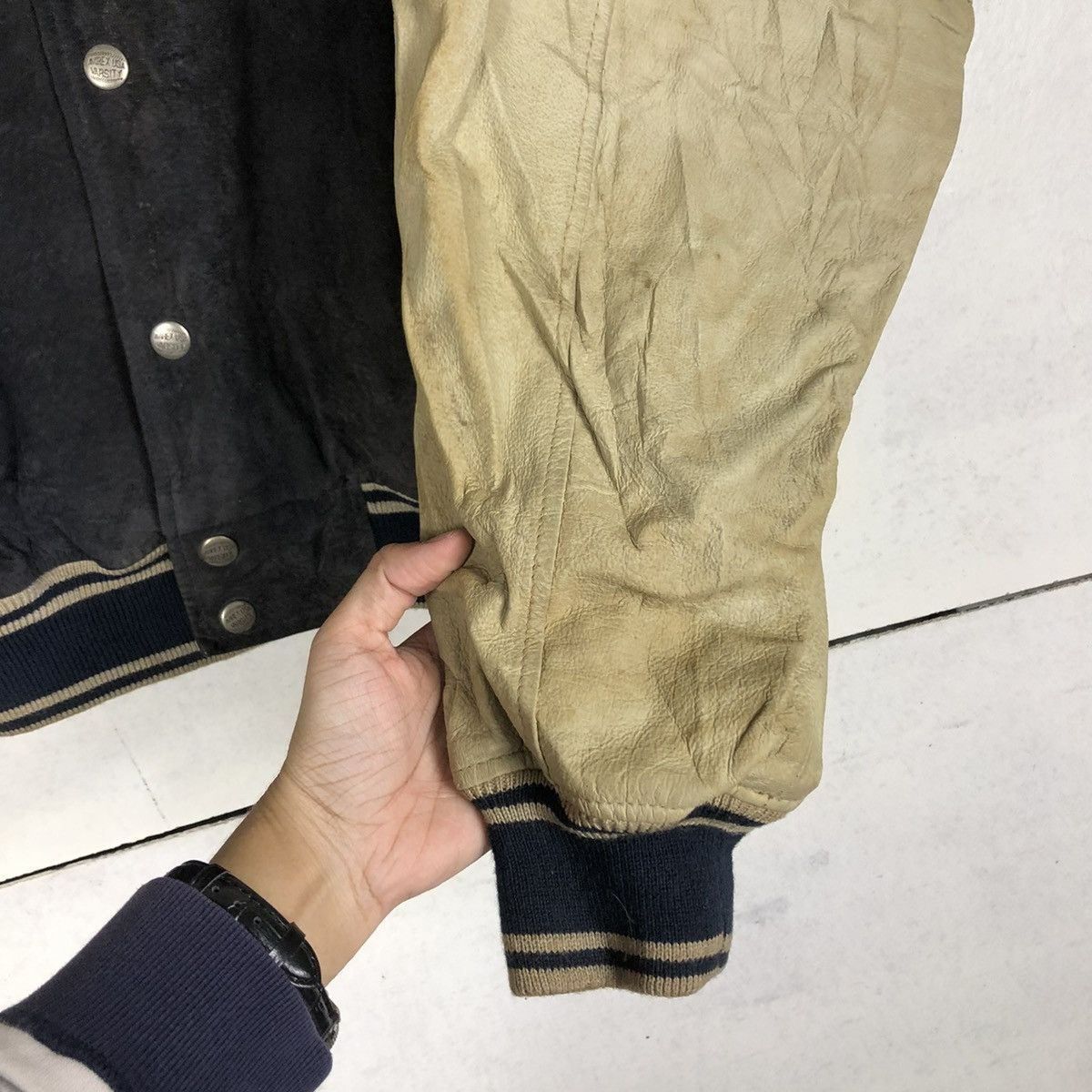 Avirex 🔥ARCHIVE VINTAGE LEATHER JACKET AVIREX USA VARSITY BIG LOGO Size US M / EU 48-50 / 2 - 17 Thumbnail