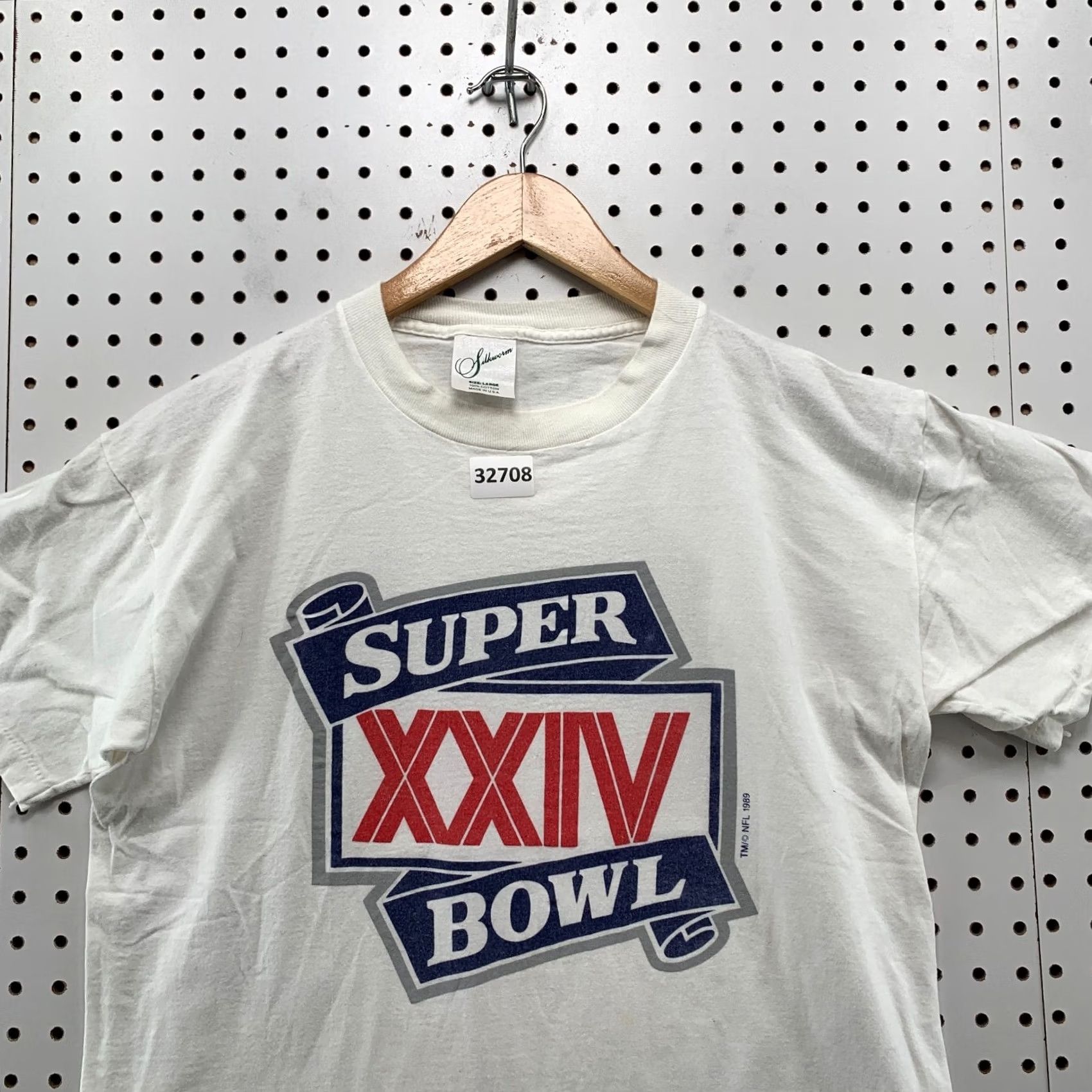 NFL VINTAGE NFL Super Bowl XXIV Shirt White Mens L USA 20.5x25 80s Single Stitch Nike? Size US L / EU 52-54 / 3 - 2 Thumbnail