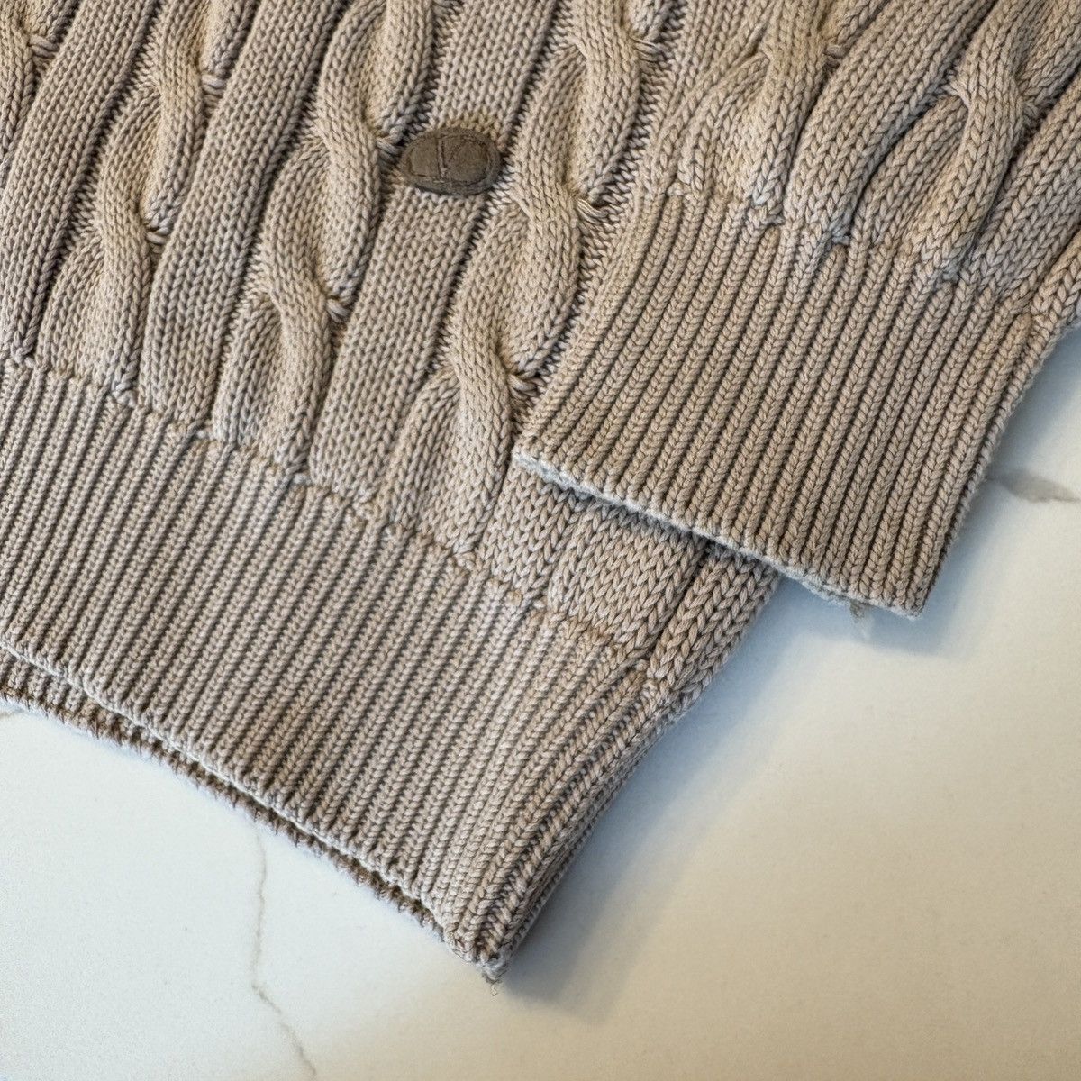 Valentino Valentino Cable Knit Beige Cotton Sweater Made in Italy Size US XL / EU 56 / 4 - 3 Thumbnail